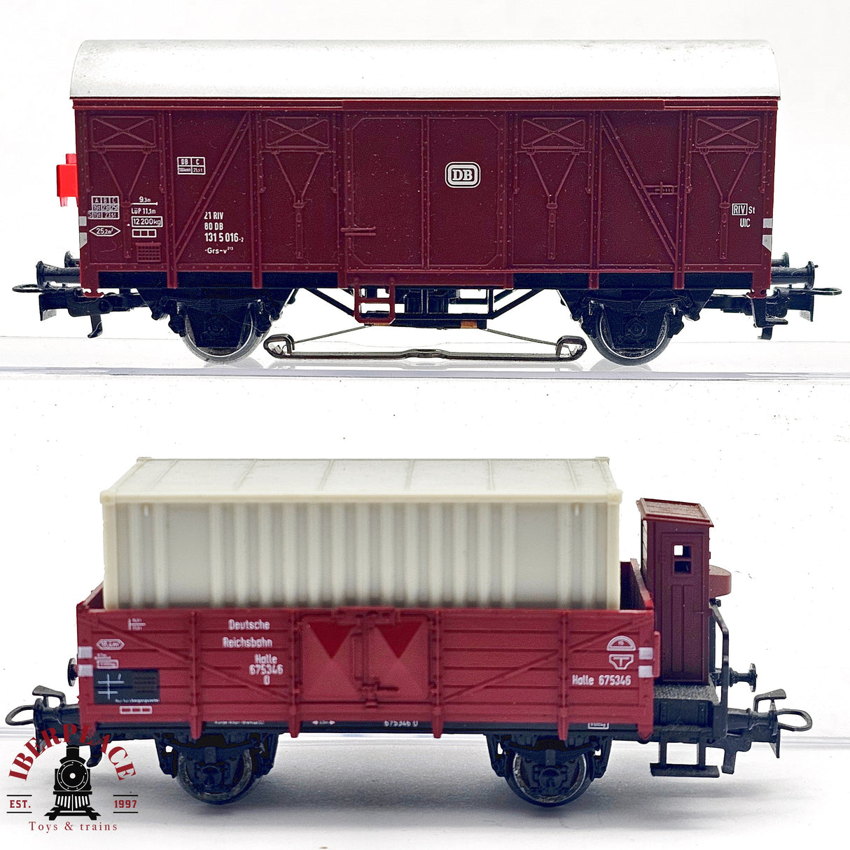 ♻️ 2da mano - Märklin 2x vagón con garita vagon cerrado DB H0 escala 1:87 E14