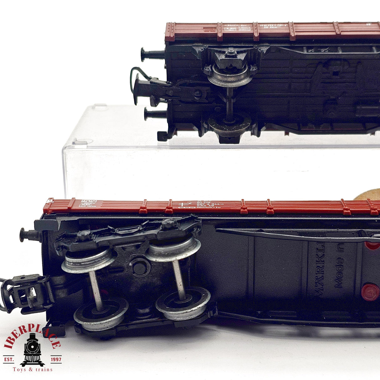 ♻️ 2da mano - Märklin 2x vagones plataforma DB con carga H0 escala 1:87 E14