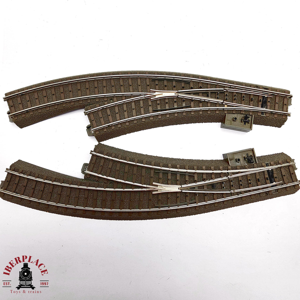 ♻️ 2da mano - Märklin 2x 24672 desvíos curvos izquierda y derecha sistema C H0 escala 1:87 E14