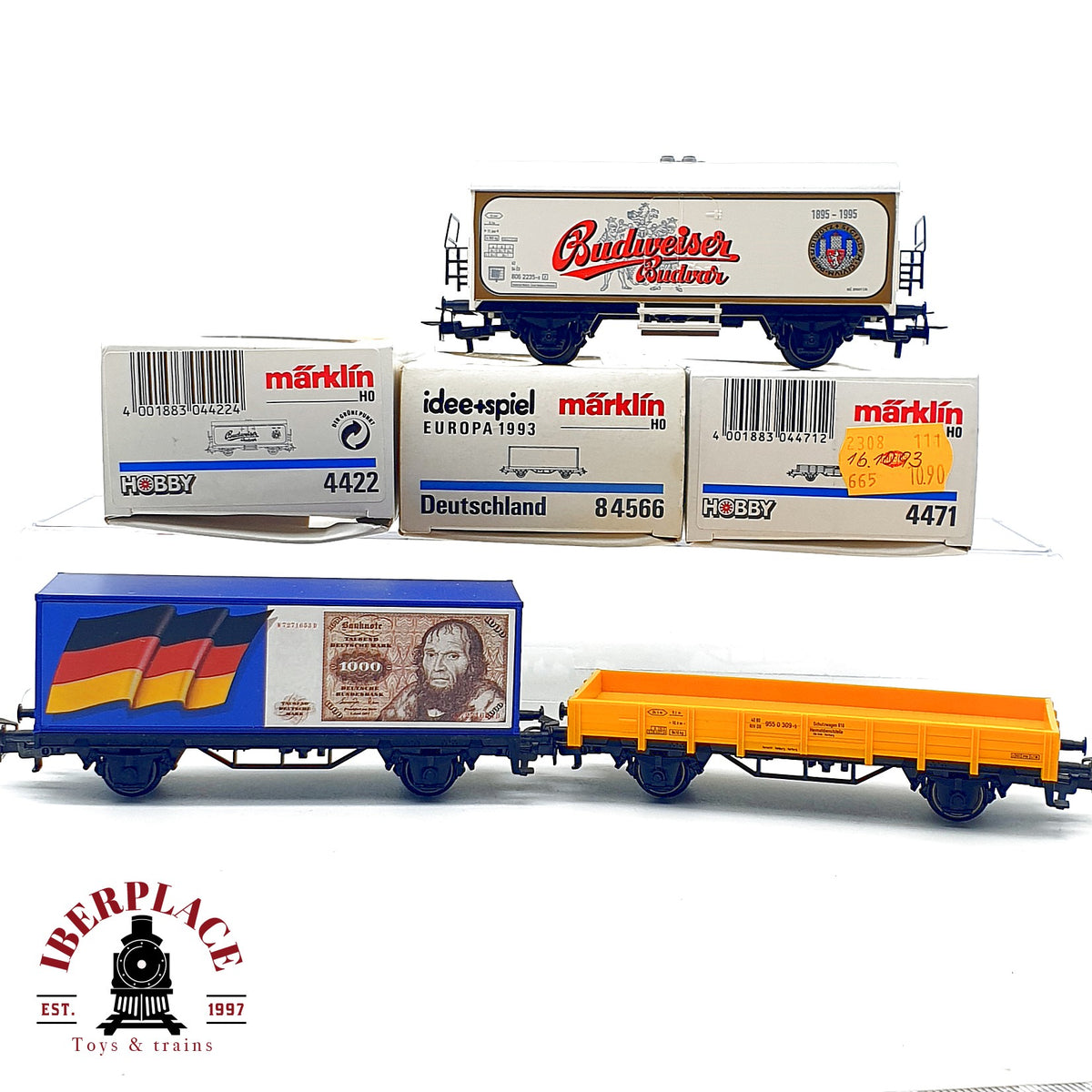 ♻️✨ Märklin 3x vagones Budweiser Deutschland 84566 4422 4471 DB Ep V Escala H0 1:87