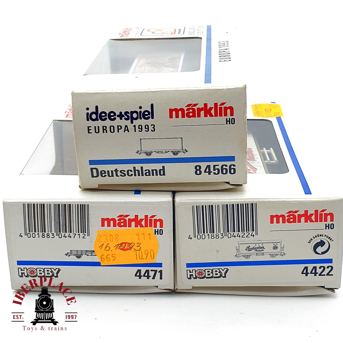 ♻️✨ Märklin 3x vagones Budweiser Deutschland 84566 4422 4471 DB Ep V Escala H0 1:87