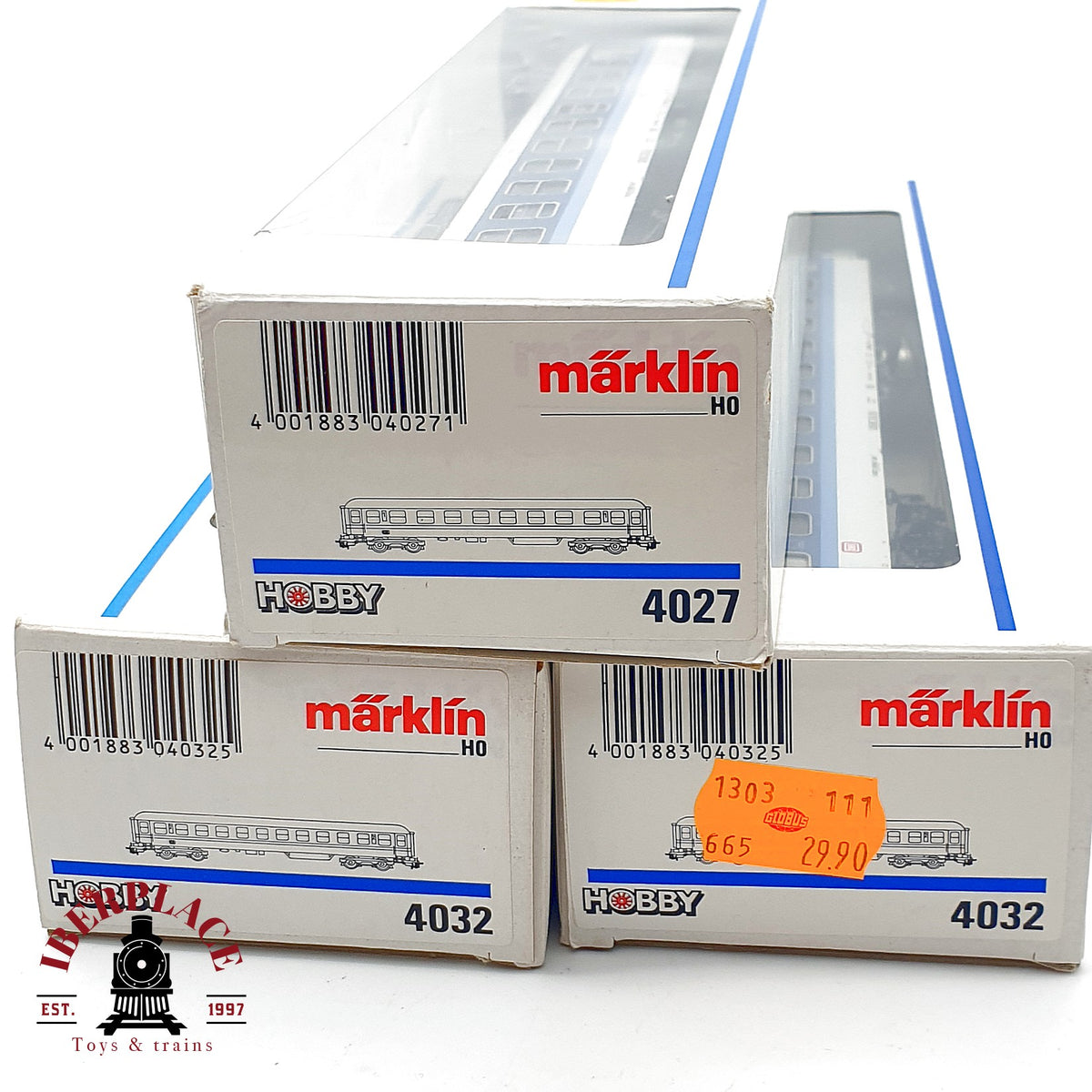 ♻️✨ Märklin Set 3x vagones InterRegio DB 4027 4032 1a 2a clase Chapa Escala H0 1:87