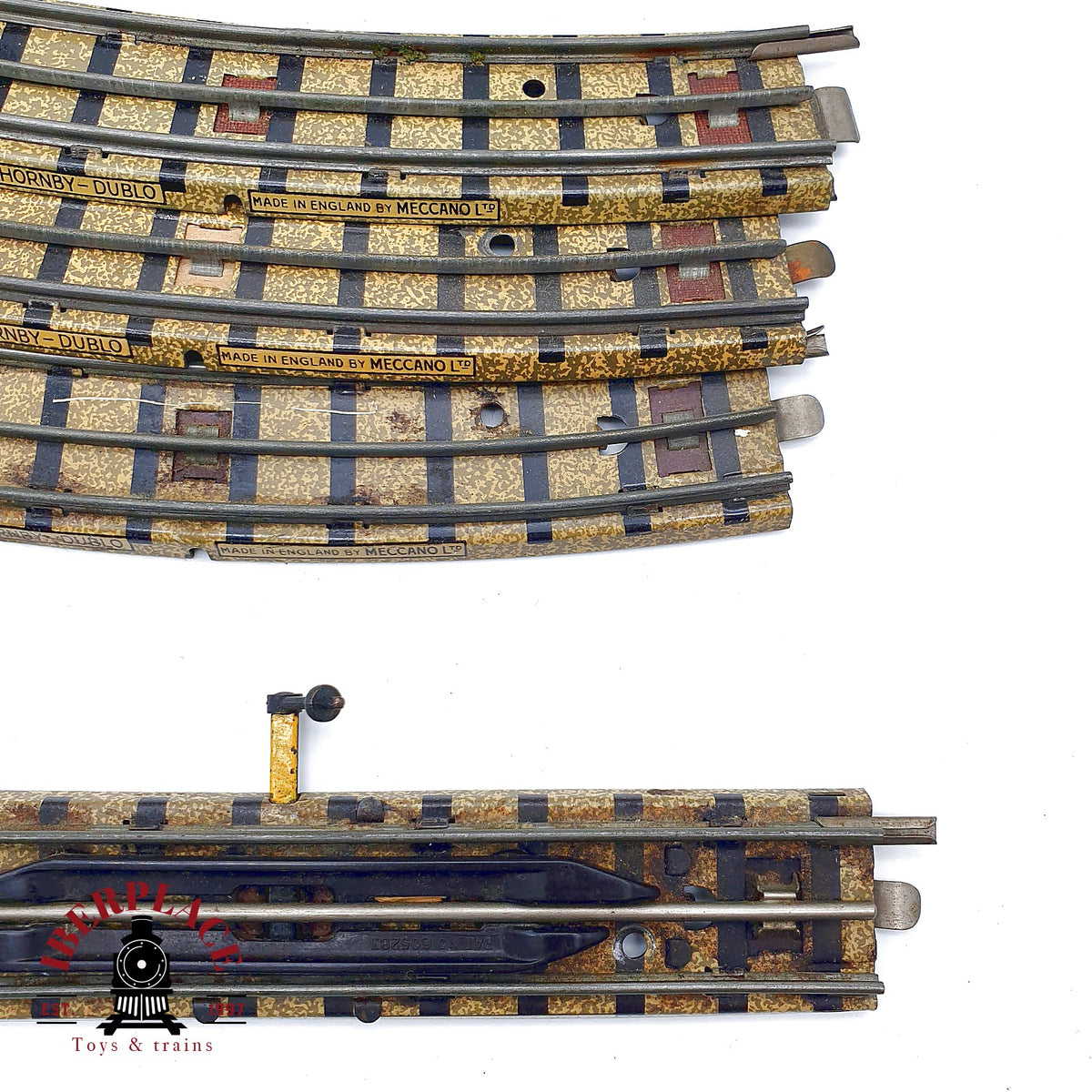 ♻️ Hornby Dublo 3-Rail Lote vias curvas y desvios vintage 00 1940 - 50's - 🔴 GRADE C Escala H0