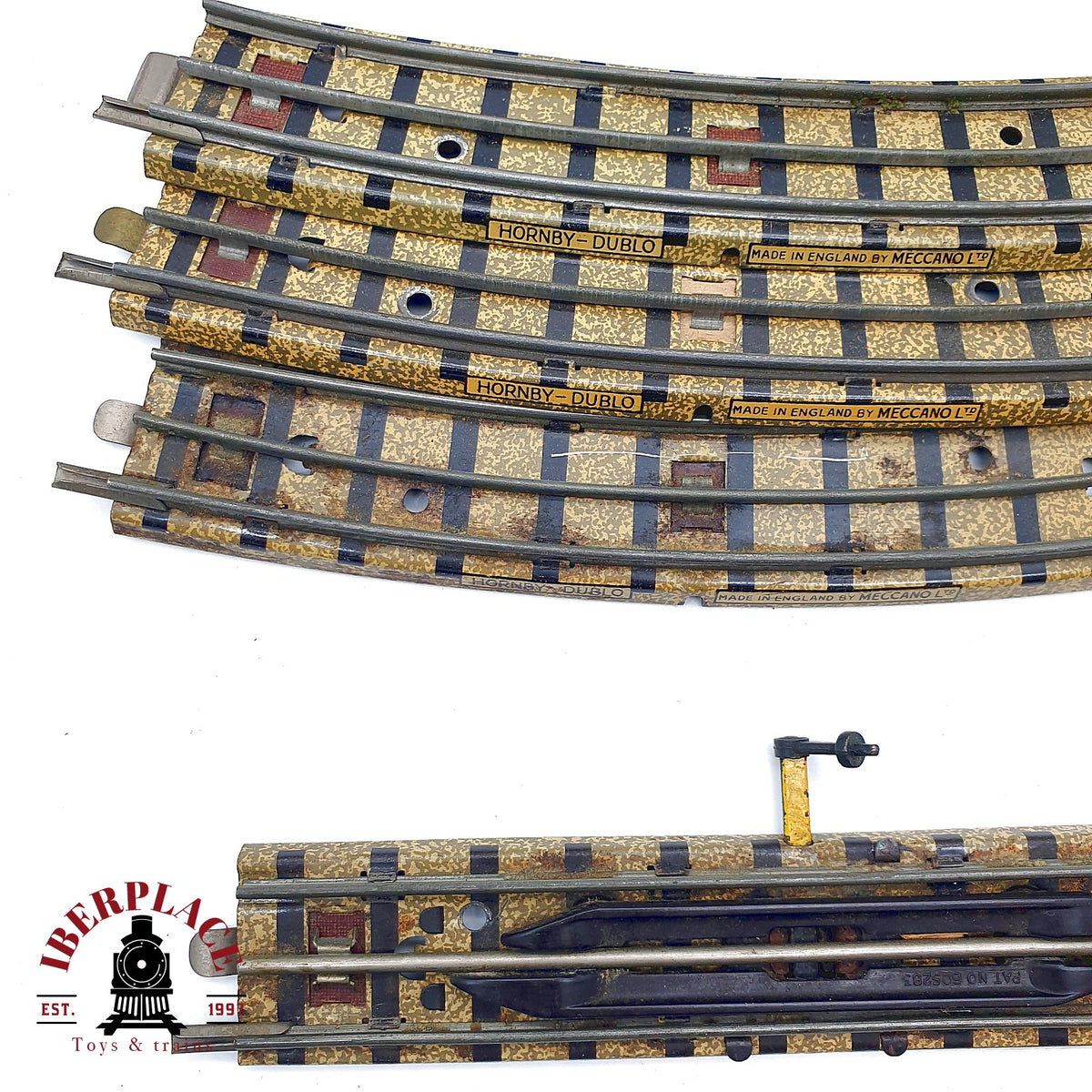 ♻️ Hornby Dublo 3-Rail Lote vias curvas y desvios vintage 00 1940 - 50's - 🔴 GRADE C Escala H0