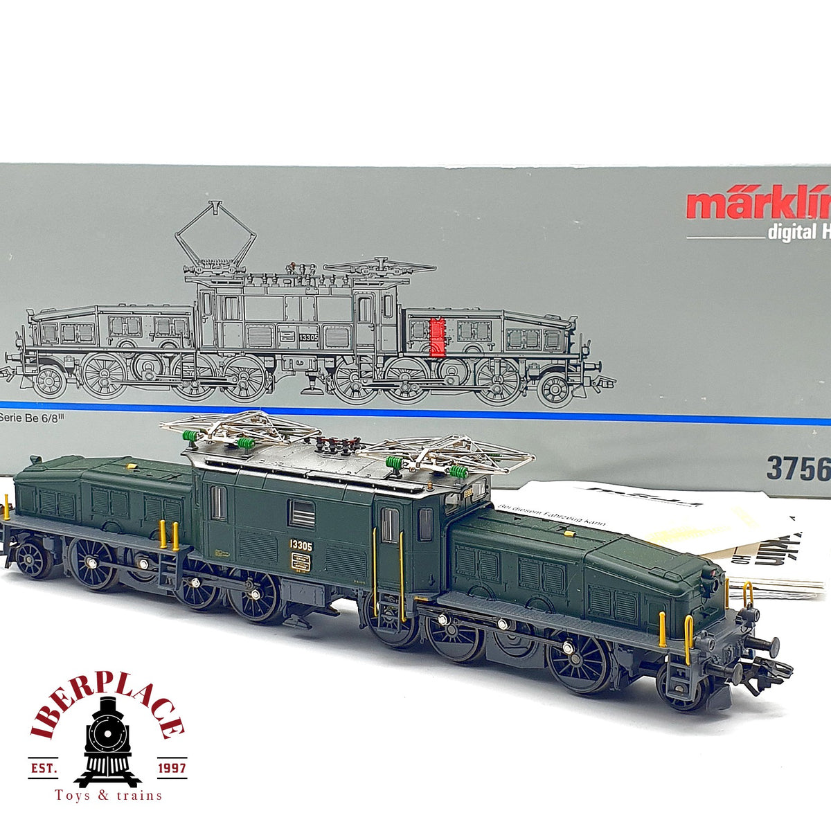 ♻️✨ Märklin 3756 Locomotora electrica Be 6/8 III Krokodil SBB CFF FFS AC Digital Escala H0 1:87