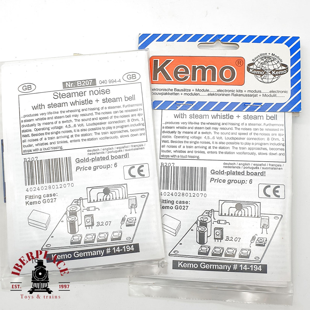 ♻️ 🚂 Kemo B207 Lote 2 kits modulo sonido vapor silbato y campana Escala H0 1:87