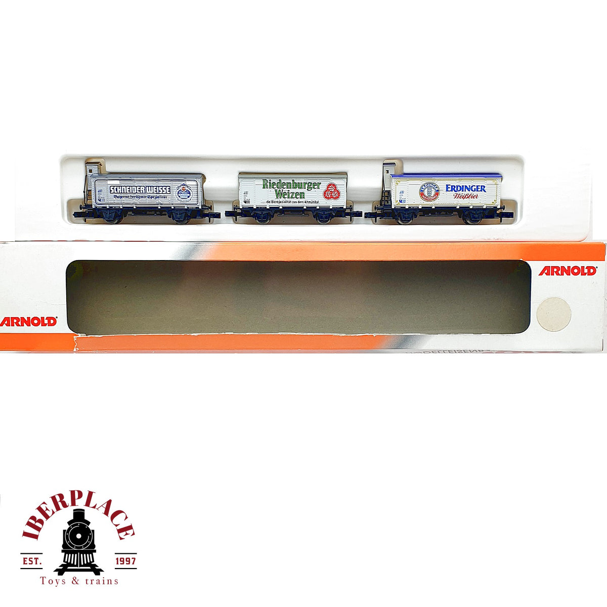 ♻️ Arnold 0250 set 3 vagones cerveceros Erdinger Schneider Weisse DB escala N 1:160