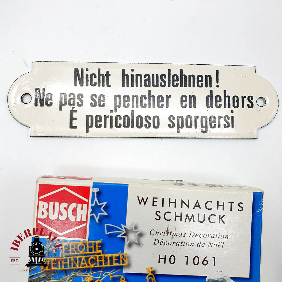 ♻️ 🚂 Busch Lote coches adorno Navidad carbon para maqueta cartel metálico de vagón Escala H0 1:87