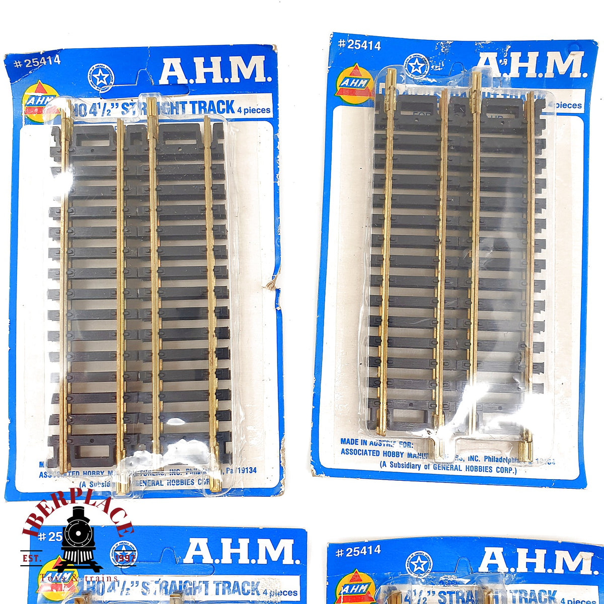 ♻️ AHM 6x 25414 tramos cortos de via recta - 🟢 GRADE A Escala H0 1:87