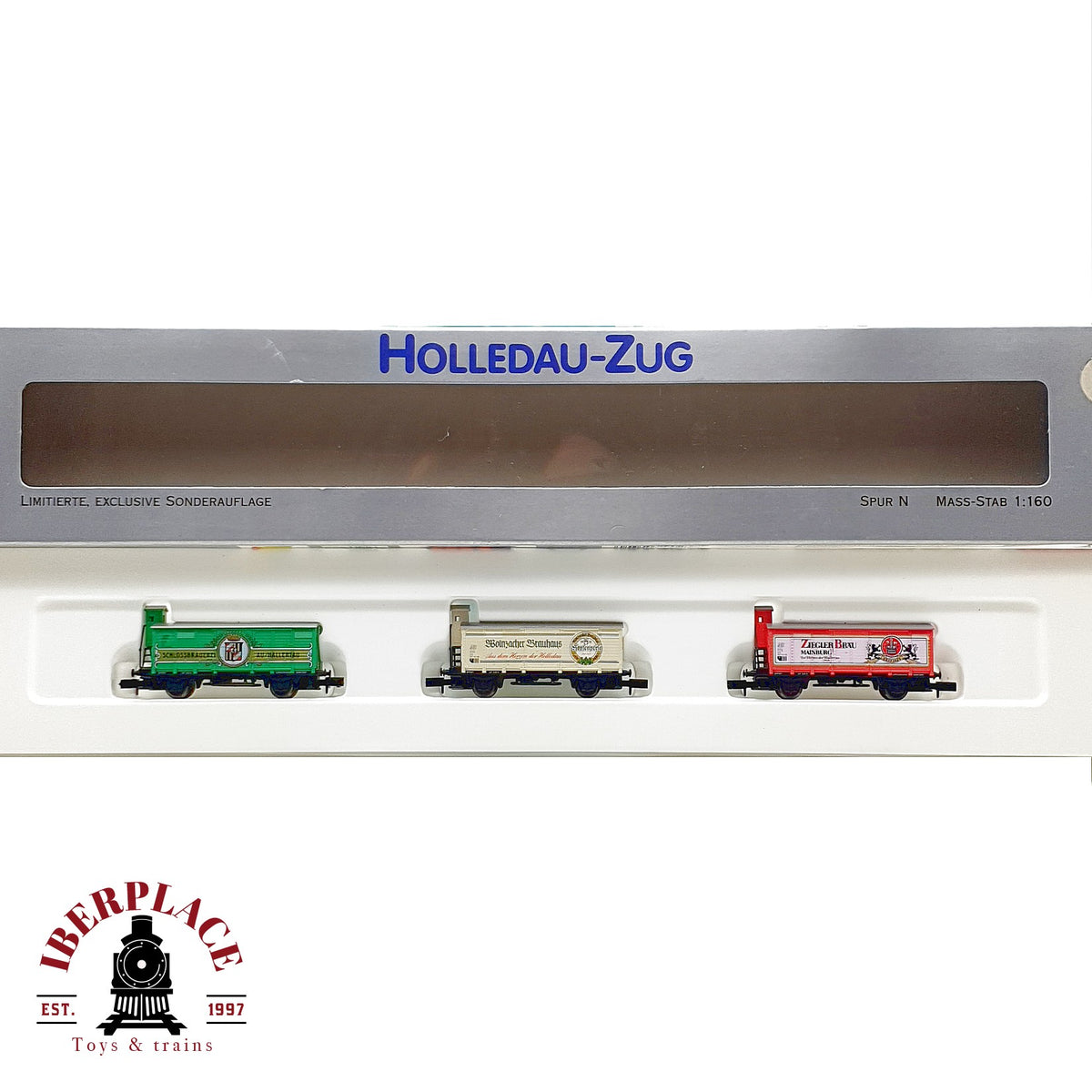 ♻️ Arnold 0238 Set 3 vagones cerveceros Holledau-Zug DB escala N 1:160