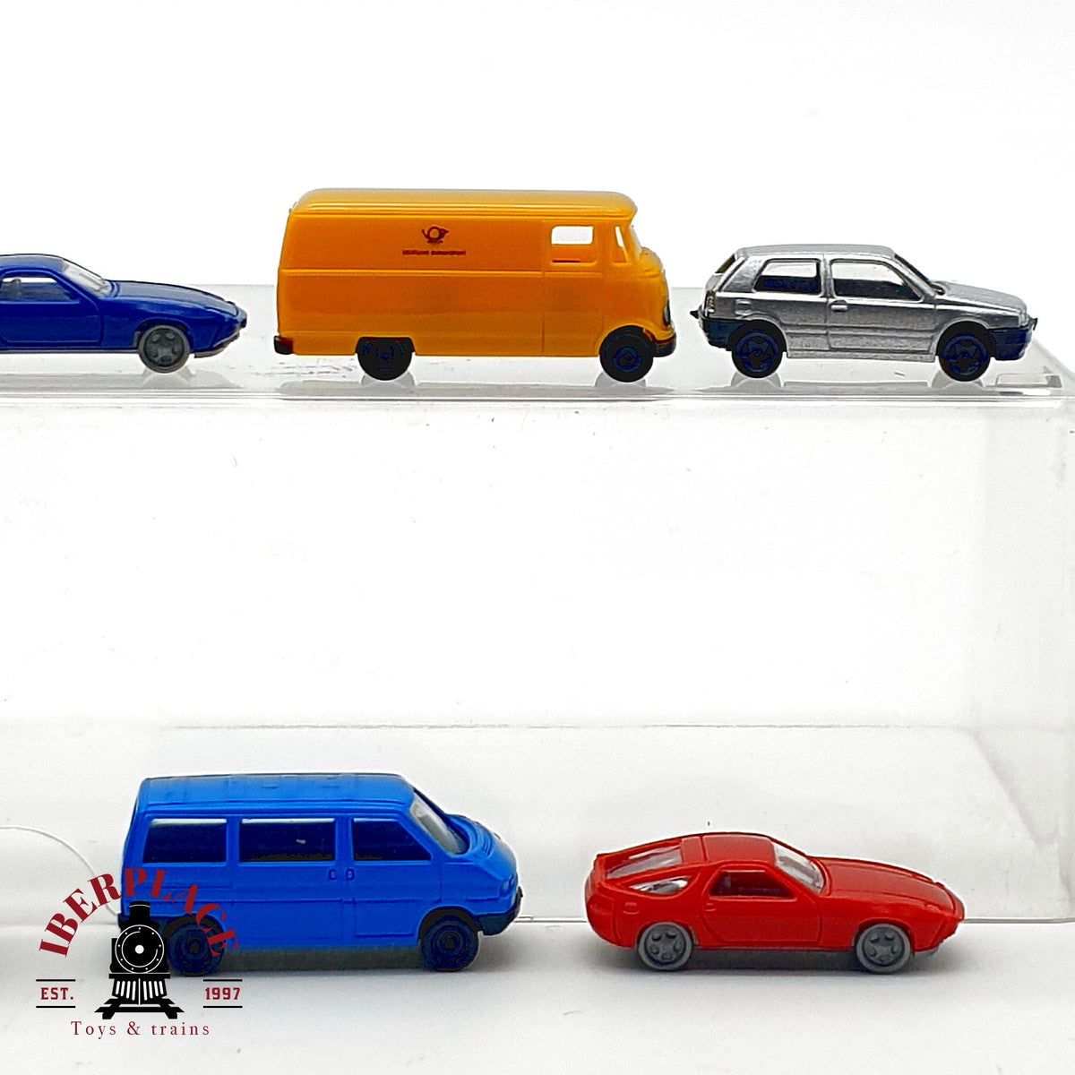 ♻️ 🚂 WIKING Fleischmann 7x Vehiculos autobuses Post VW Golf Porsche furgoneta DB Escala N 1:160