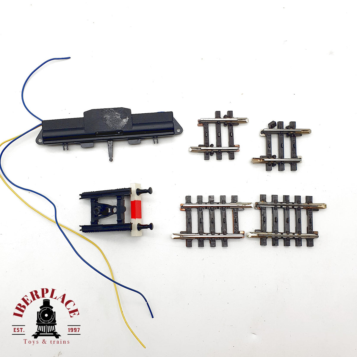 ♻️ Märklin 2208 tramos de via cortos, motor electrico, tope de vías sistema K 🟡 GRADE B Escala H0 1:87