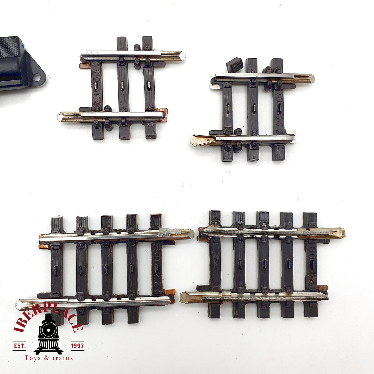 ♻️ Märklin 2208 tramos de via cortos, motor electrico, tope de vías sistema K 🟡 GRADE B Escala H0 1:87