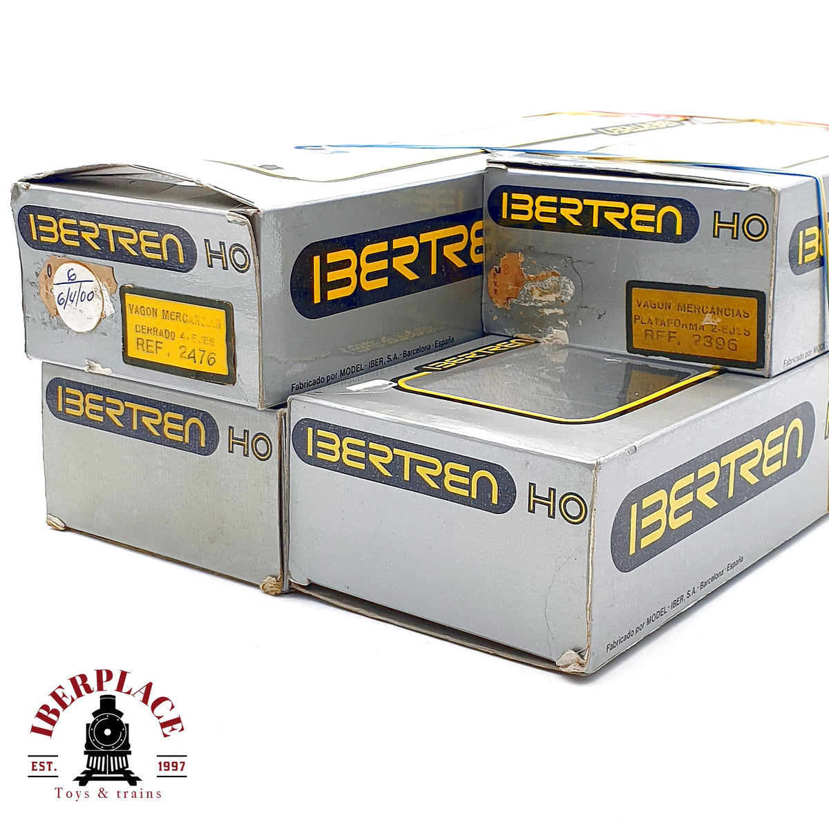 ♻️ IBERTREN 4x Cajas Vacías Cartón Vintage Leerverpackung OVP 2478 2411 Escala H0 1:87