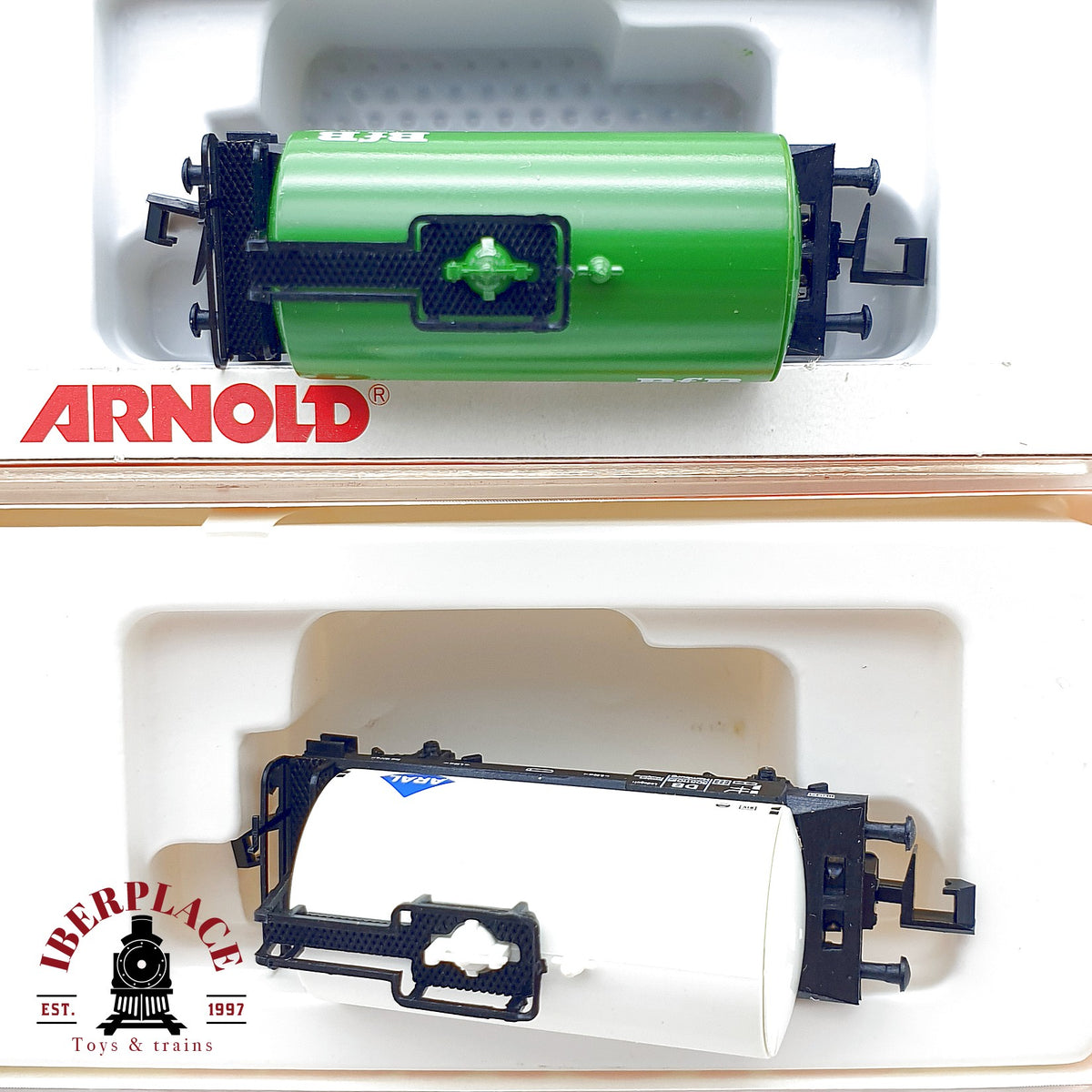 ♻️ Arnold 4310 4353 Lote 2 vagones cisterna BfB + Aral DB escala N 1:160
