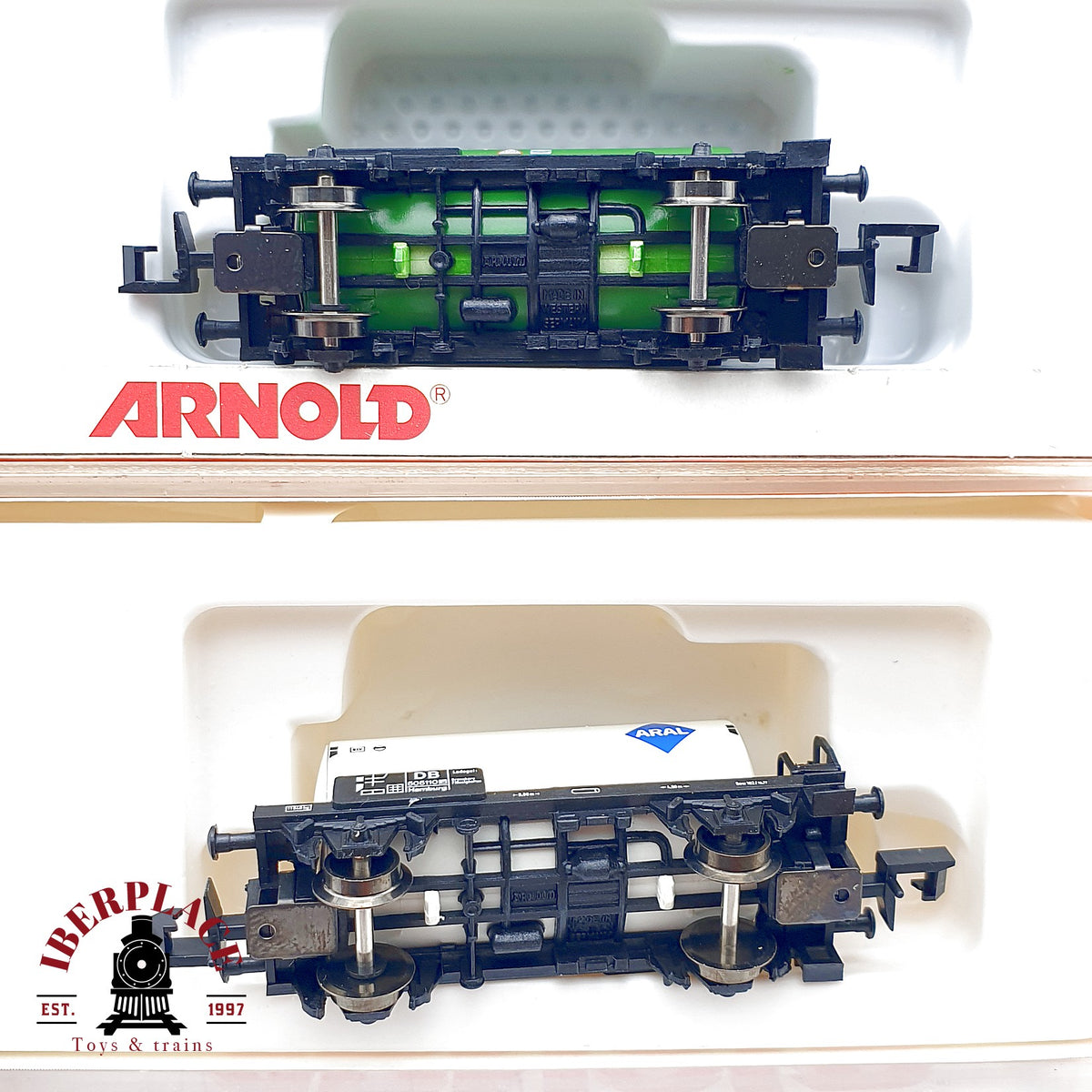 ♻️ Arnold 4310 4353 Lote 2 vagones cisterna BfB + Aral DB escala N 1:160