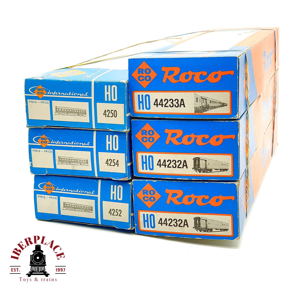 ♻️ Roco 6x Cajas Vacías Cartón Leerverpackung OVP 4250 4252 4254 44232A Escala H0 1:87