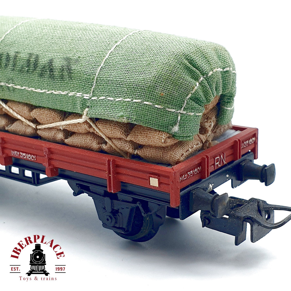 ♻️✨ Electrotren vagon plataformas cargas sacos Toldos Roldan RN RENFE Escala H0 1:87