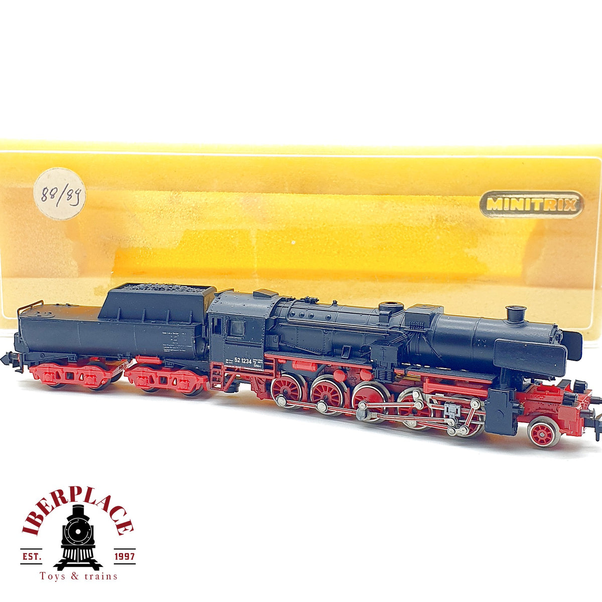 ♻️ Minitrix locomotora vapor BR 52 1234 Kriegslok DRB DB Ep II escala N 1:160