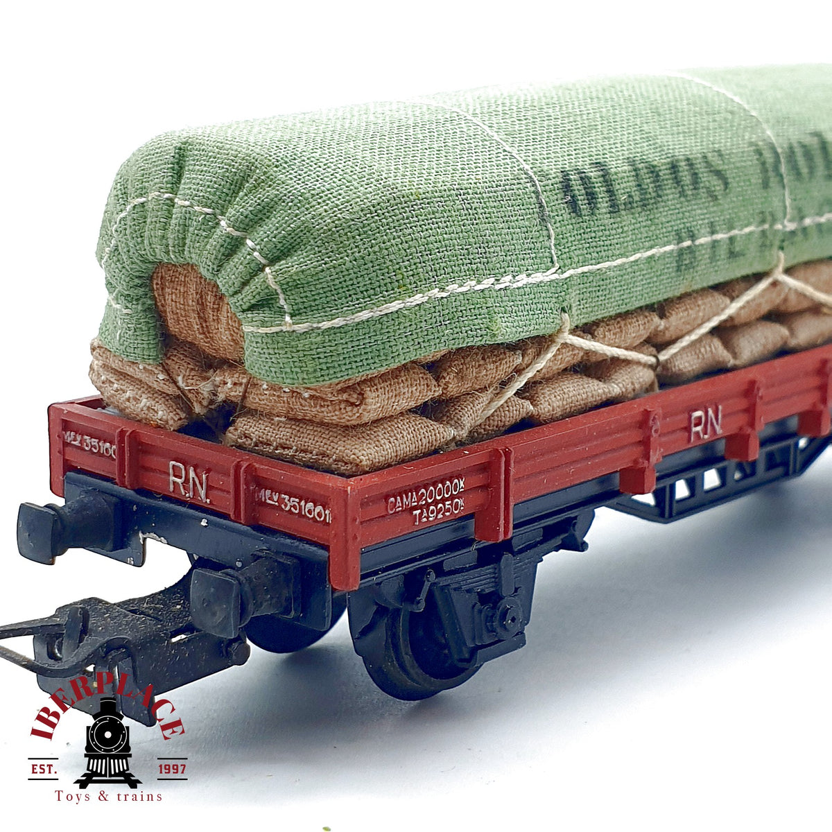 ♻️✨ Electrotren vagon plataformas cargas sacos Toldos Roldan RN RENFE Escala H0 1:87