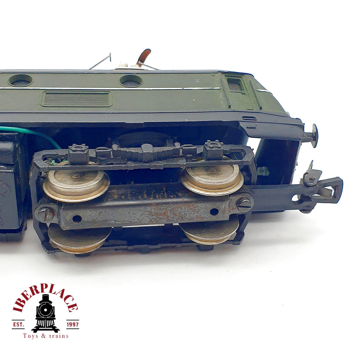 ♻️🧩 Lima locomotora eléctrica verde para repuestos o reparar Escala H0 1:87