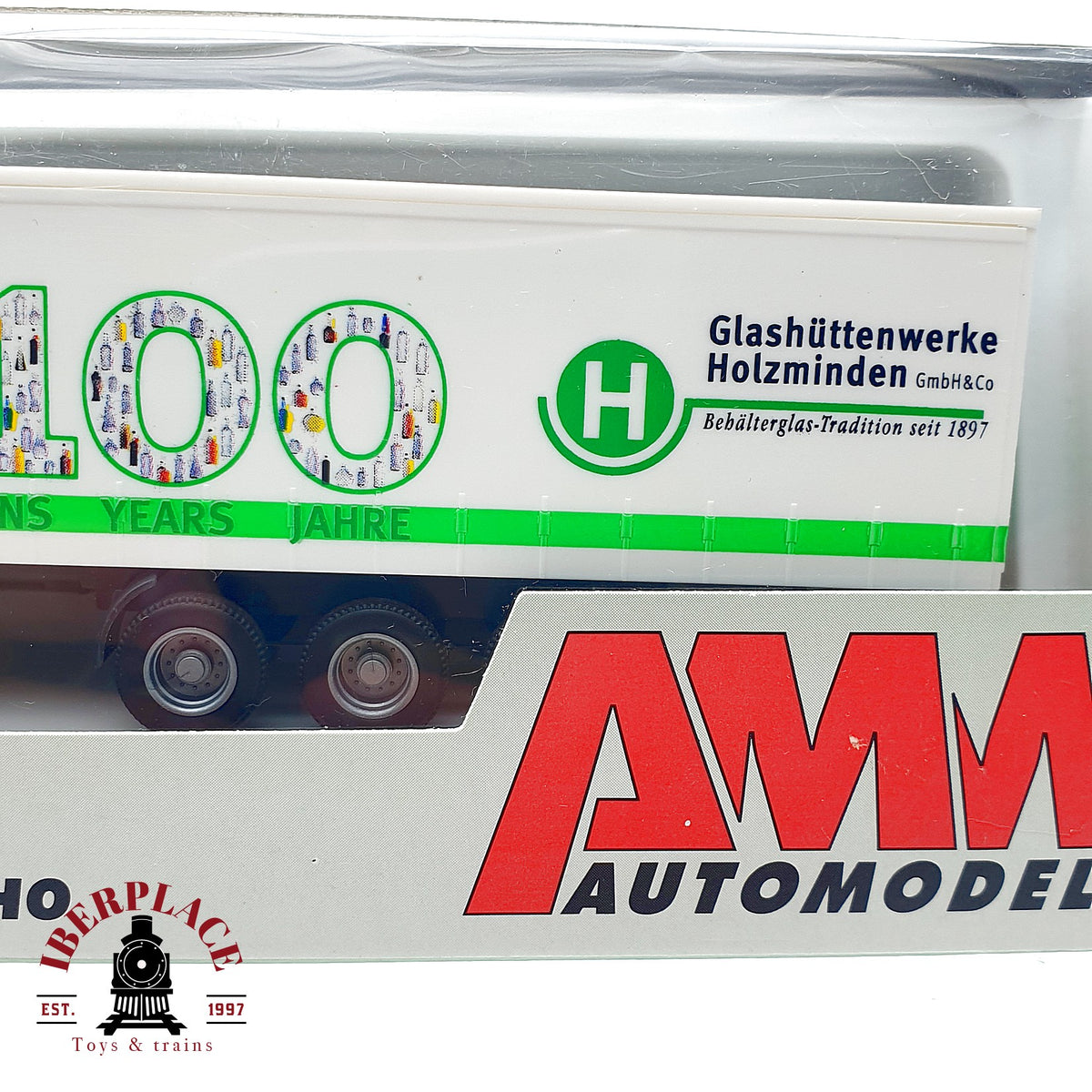 ♻️✨ AMW camión semirremolque Mercedes Glashuttenwerke Holzminden 100 Jahre Escala H0 1:87