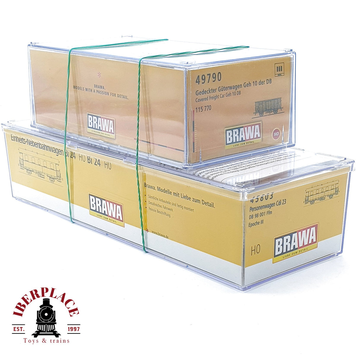 ♻️ BRAWA 2x Cajas Vacias Metacrilato OVP Leerverpackung 49790 y 45803 Escala H0 1:87
