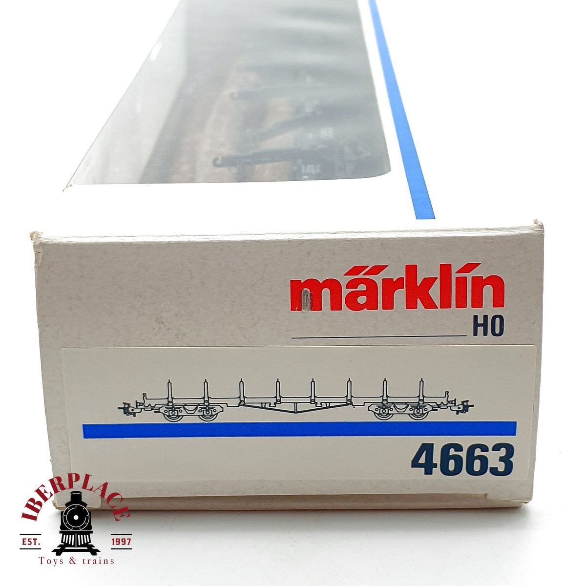 ♻️✨ Märklin 4663 Vagon teleros carga troncos madera DB Snps 719 Ep IV AC Escala H0 1:87