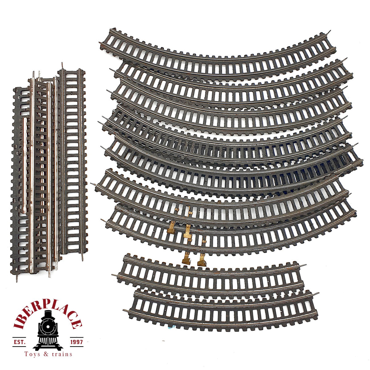 ♻️ Fleischmann 16x Vias Vintage Rectas y Curvas Gleise Messing 🟡 GRADE B 🔴 GRADE C Escala H0 1:87