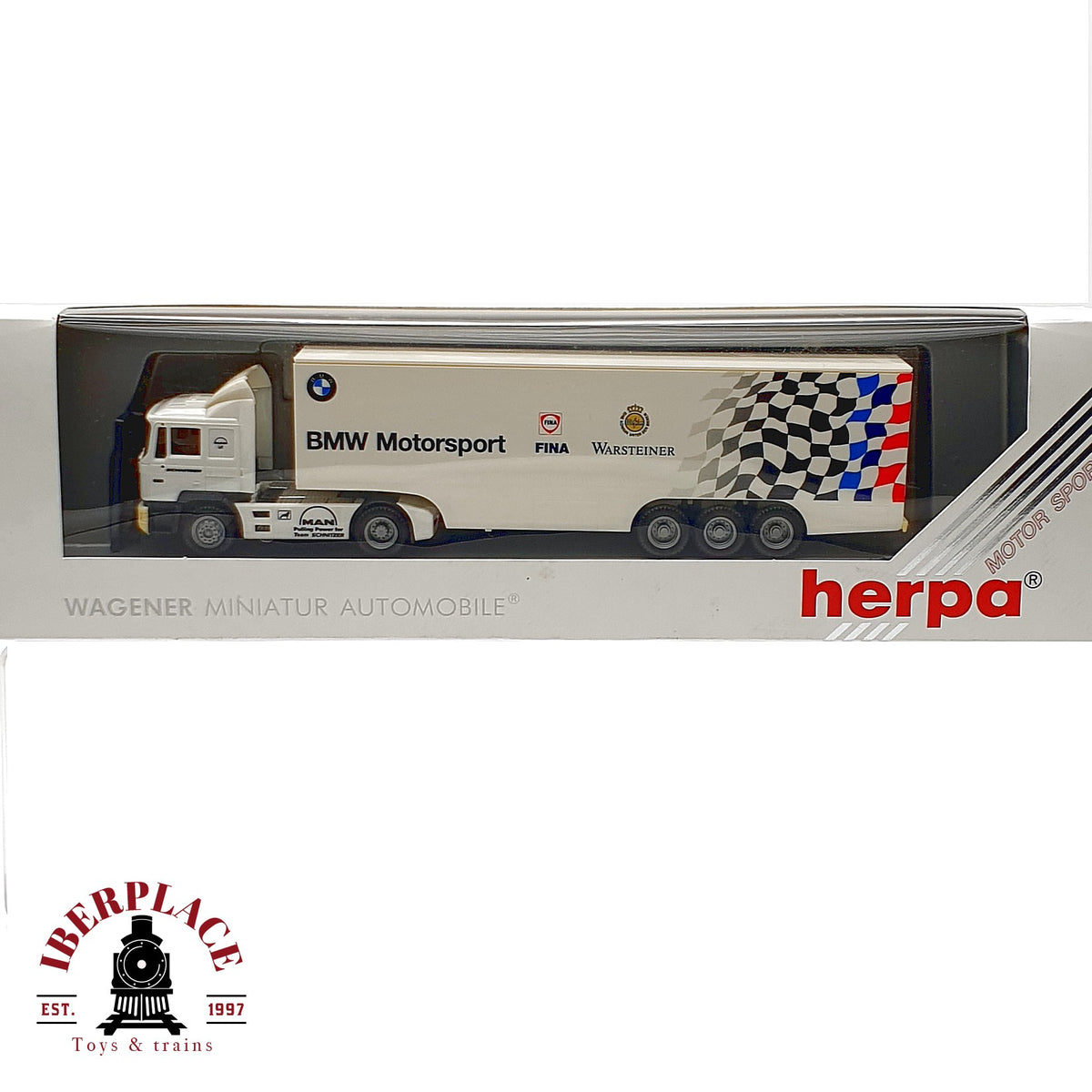 ♻️✨ Herpa 822054 camion MAN semirremolque BMW Motorsport Fina Warsteiner Escala H0 1:87