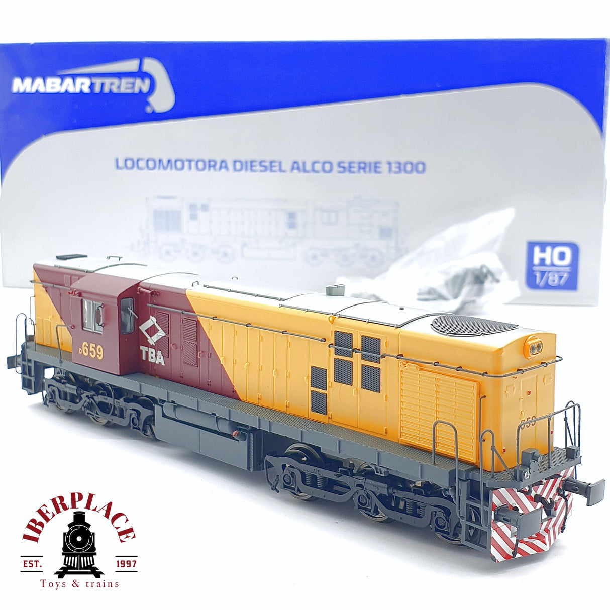 🆕 Mabar - 81314 Locomotora diesel Alco 1300 TBA modelo DC nueva con caja H0 escala 1:87