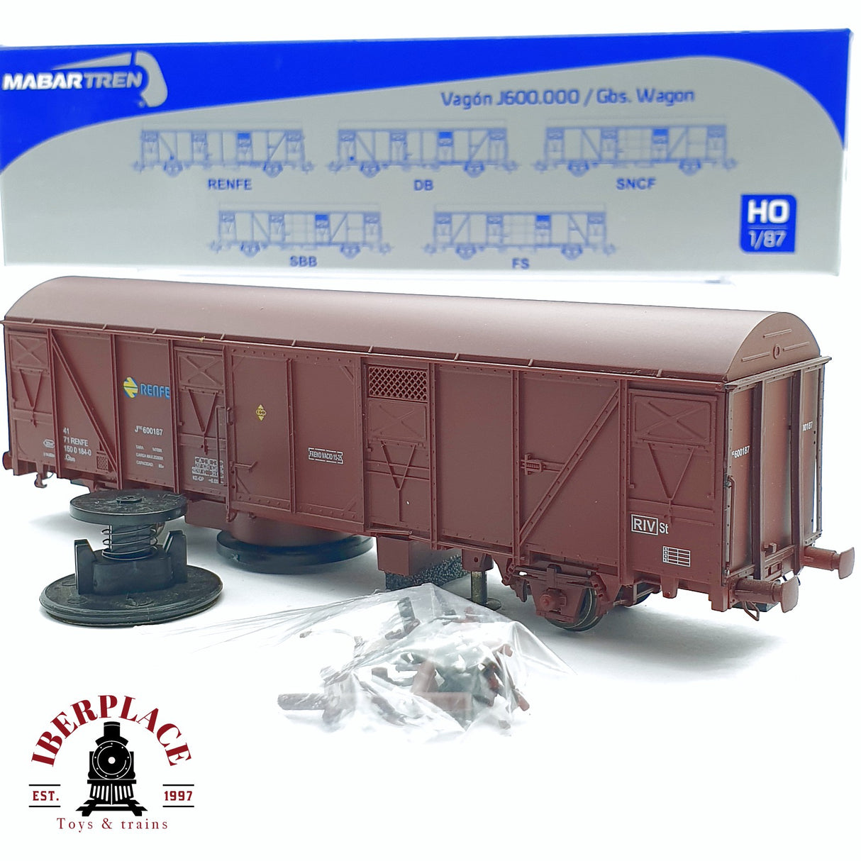🆕 Mabar - 81800 Vagón limpiavías RENFE 600187 analógico DC Nuevo con caja H0 escala 1:87