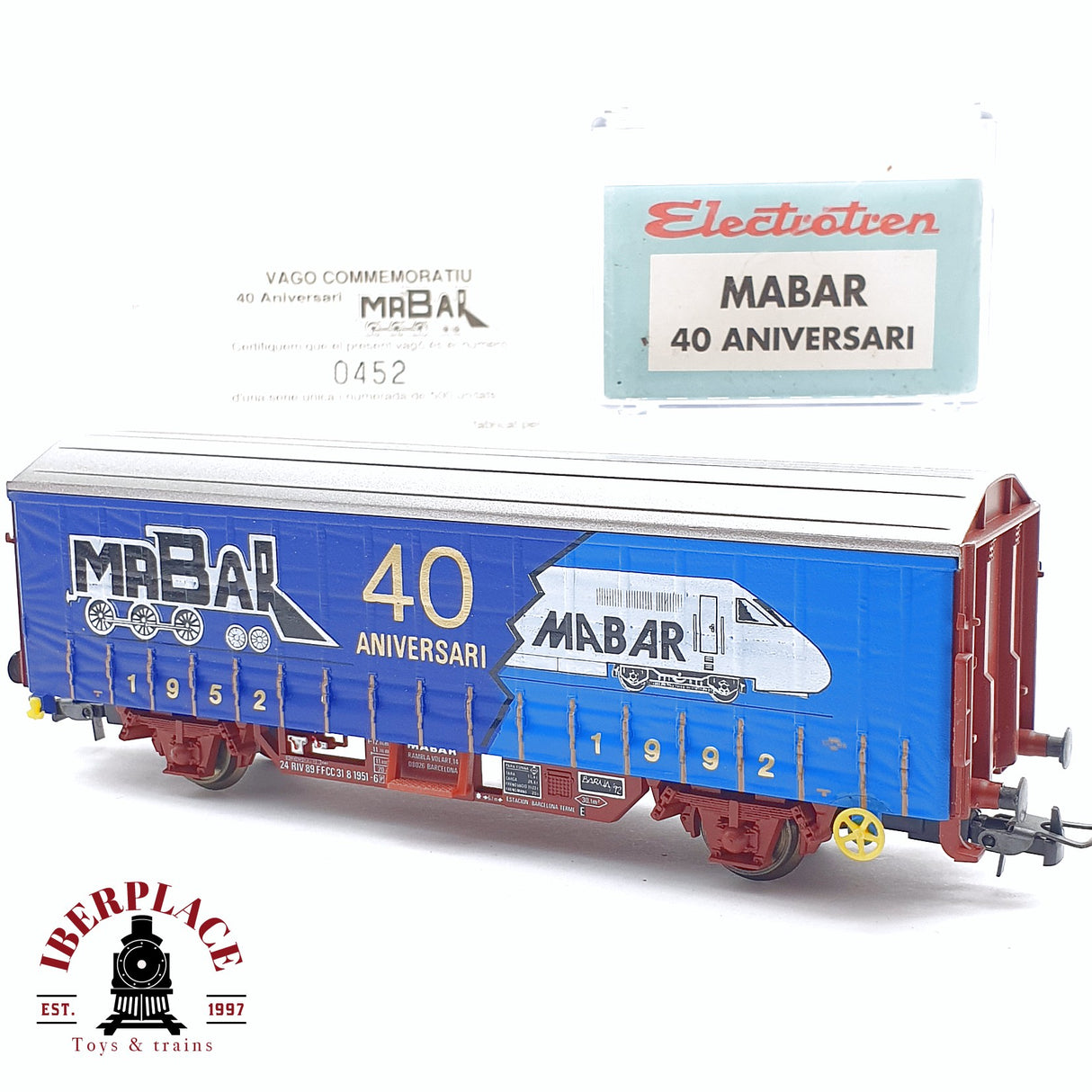 🆕 Electrotren - DC Vagón conmemorativo Mabar 40 aniversario 452 de 500 unidades H0 escala 1:87