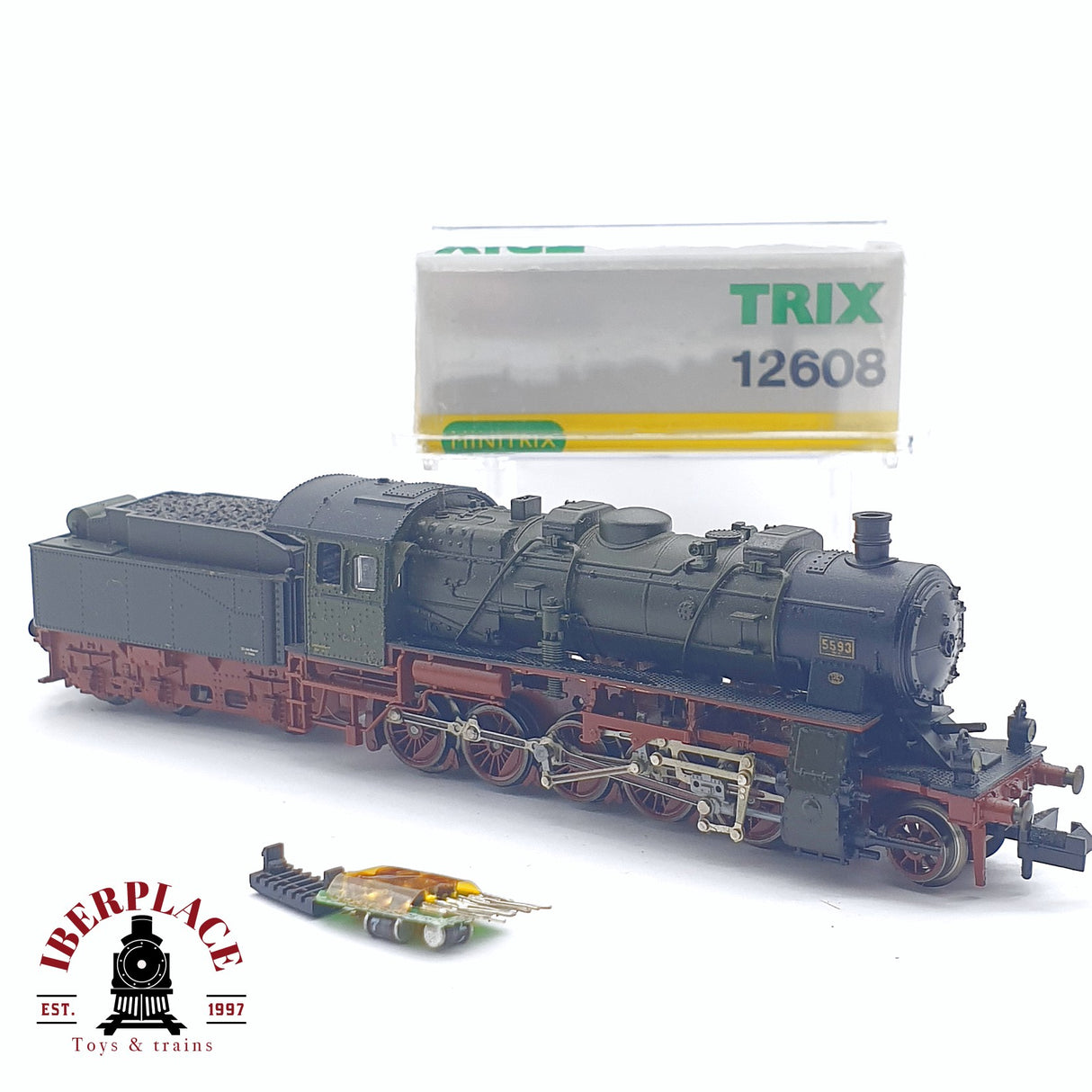 ♻️ 2da mano - Minitrix 12608 Locomotora de vapor 5593 N escala 1:160