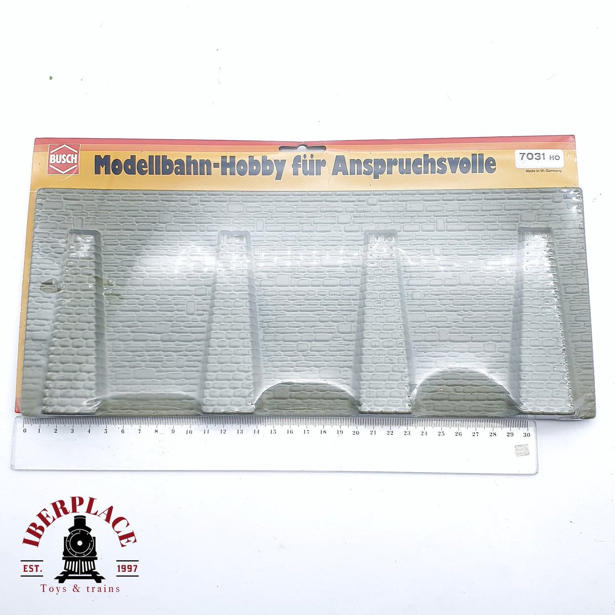 ♻️ 2da mano - Busch 7031 Muro de contención 33.5x14cm H0 escala 1:87