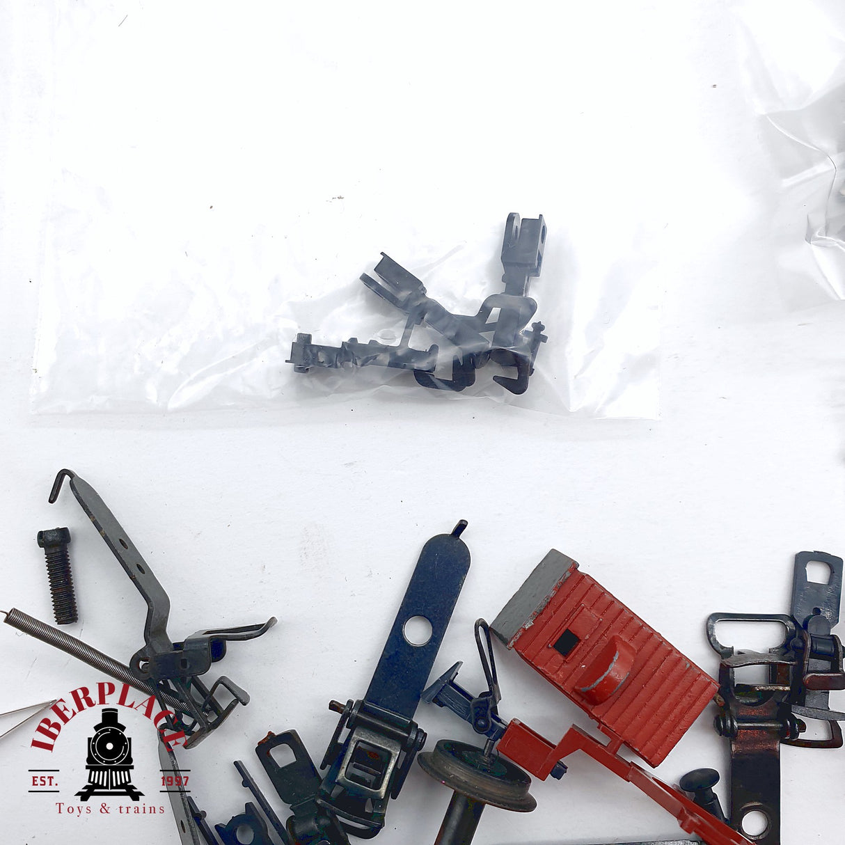 ♻️ 2da mano - Lote de repuestos bogies ruedas enganches H0 escala 1:87