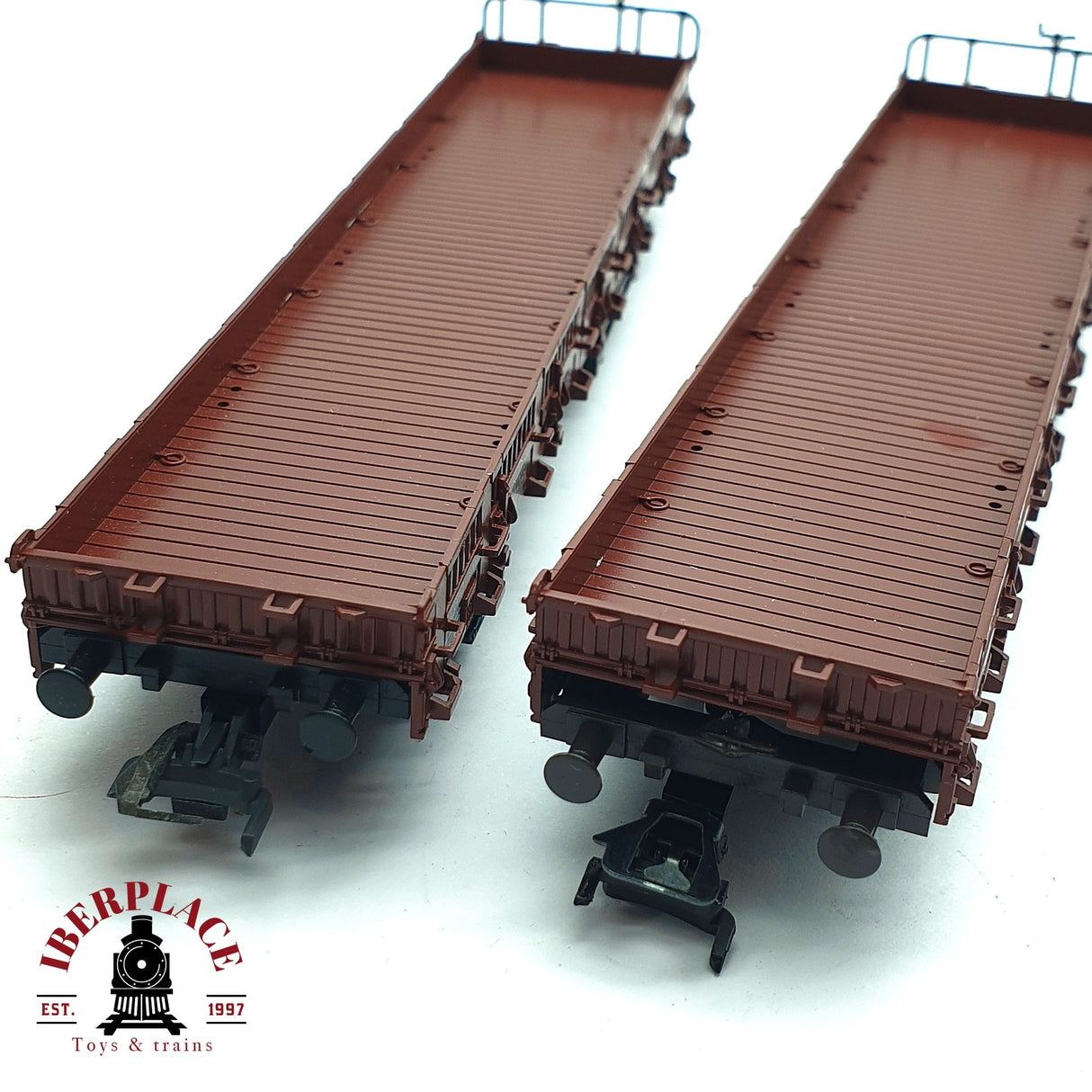 ♻️ 2da mano - Märklin 2x 4694 vagones telero DB H0 escala 1:87 EH010