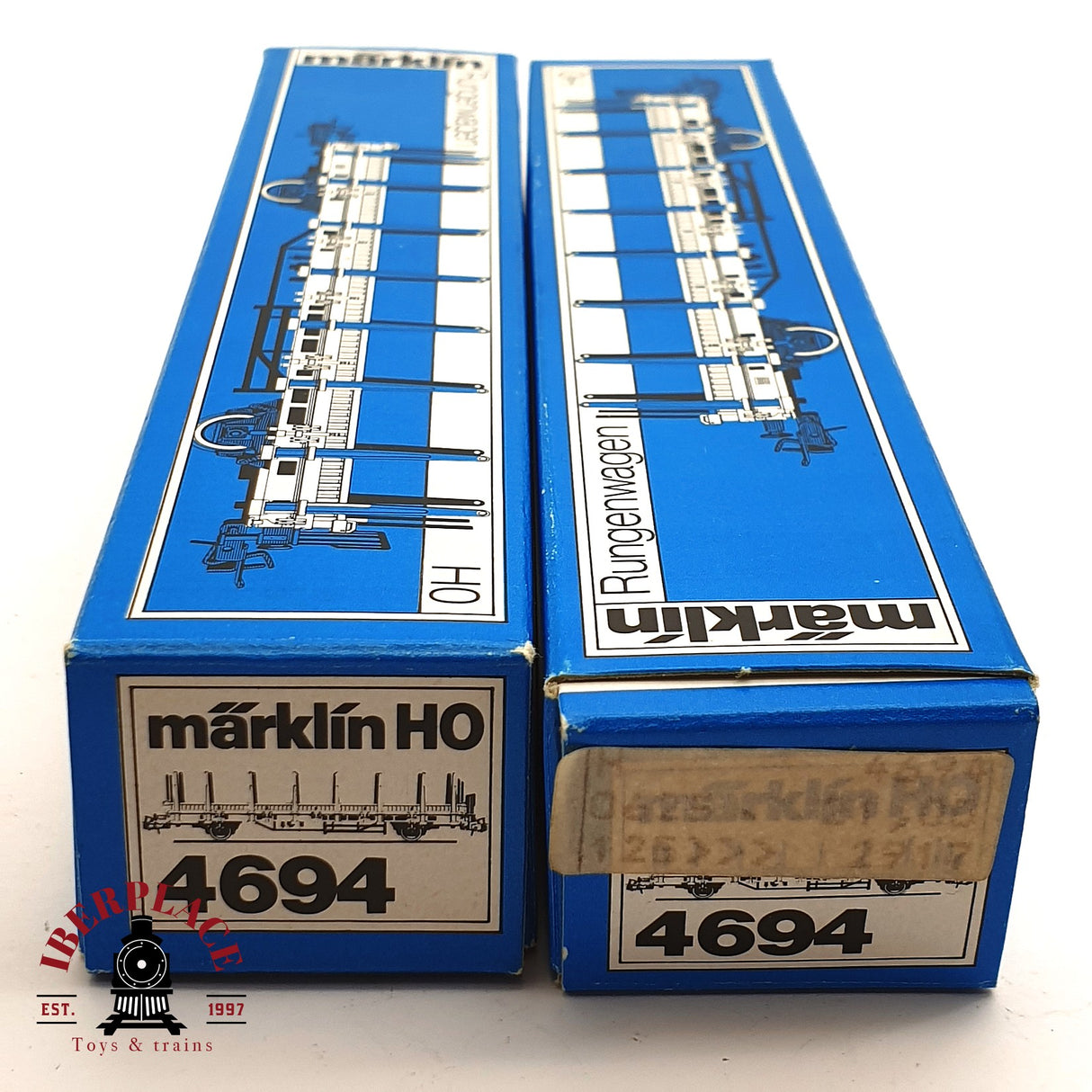 ♻️ 2da mano - Märklin 2x 4694 vagones telero DB H0 escala 1:87 EH010