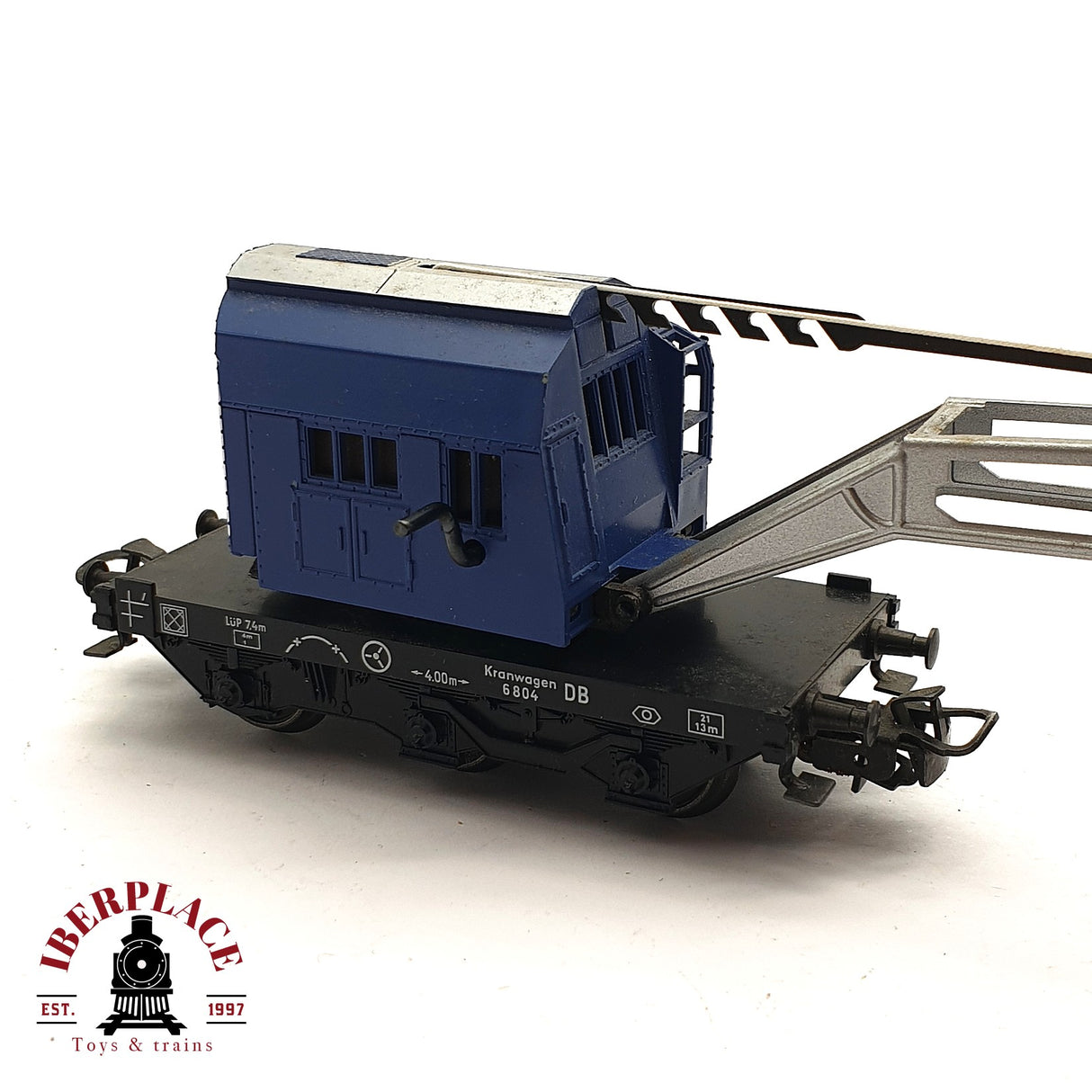 ♻️ 2da mano - Märklin 2x vagón grúa 6804 y vagón de borde bajo H0 escala 1:87 EH010