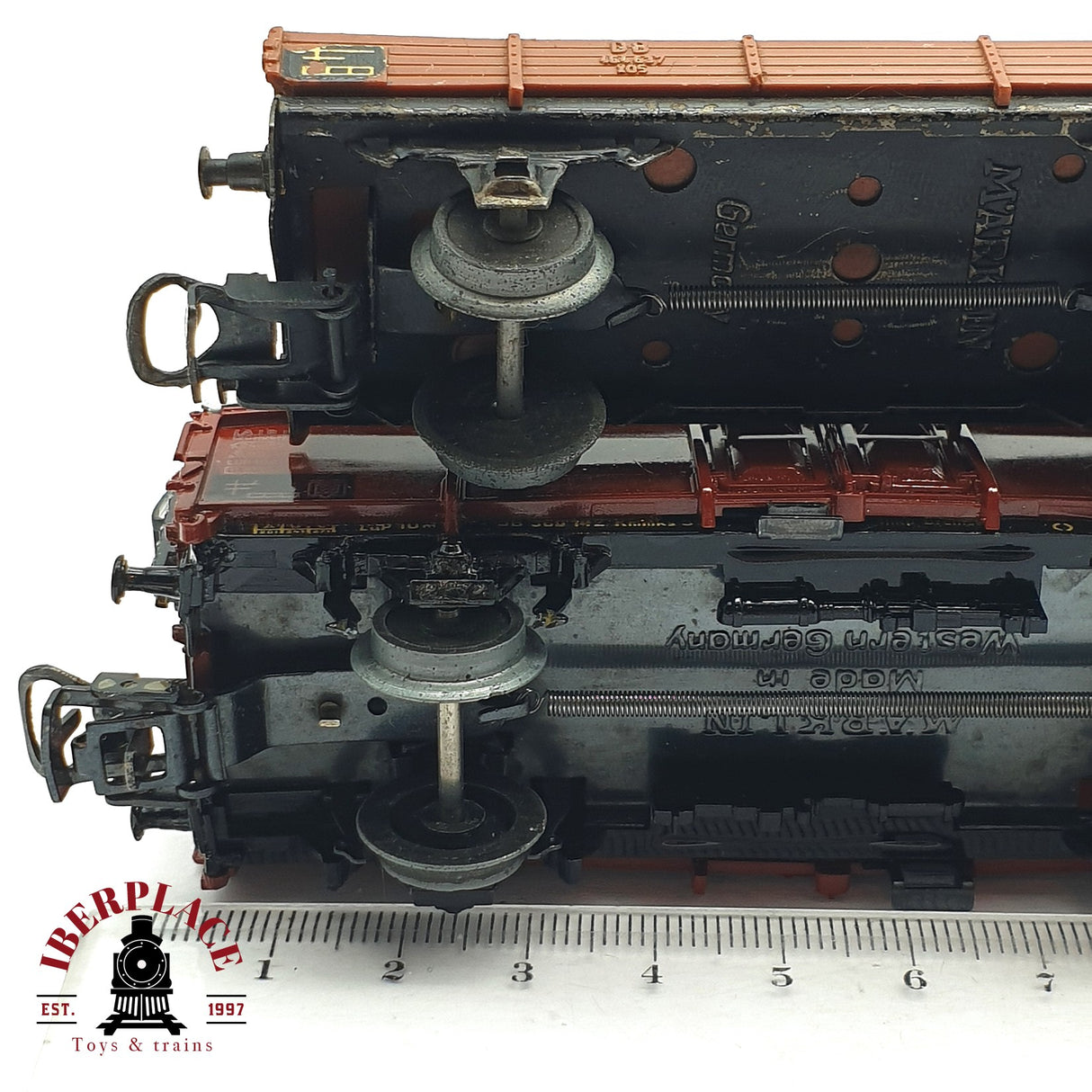 ♻️ 2da mano - Märklin 2x vagones mercancias DB H0 escala 1:87 EH010