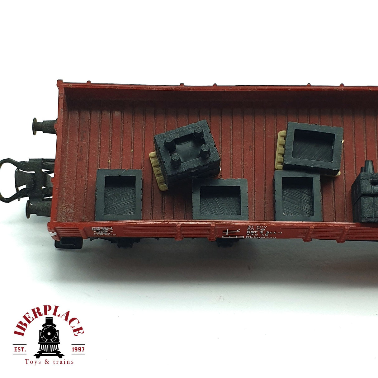 ♻️ 2da mano - Märklin vagón bordes bajos DB 697 2 344-1 H0 escala 1:87 EH010