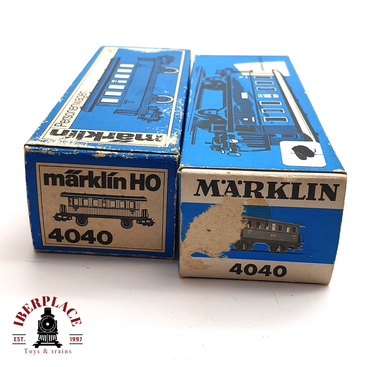 ♻️ 2da mano - Märklin 2x 4040 vagones pasajero clase 2 en metal H0 escala 1:87 EH010