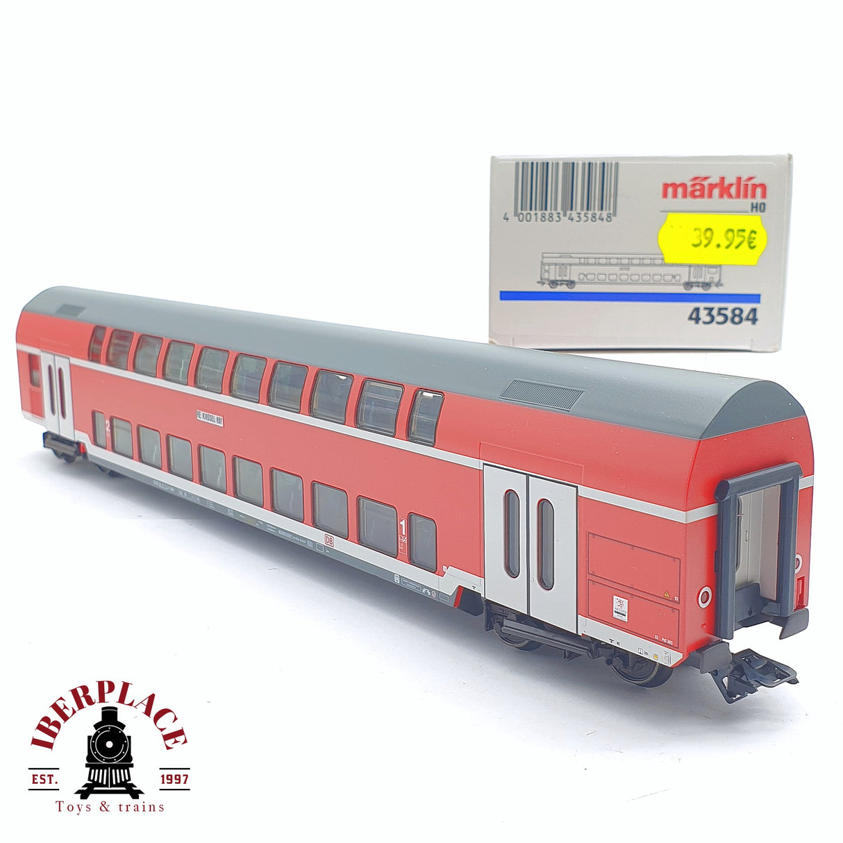 ♻️ 2 mano - Märklin 43584 vagon pasajeros de doble piso RE Kassel HBF H0 escala 1:87 TEN03