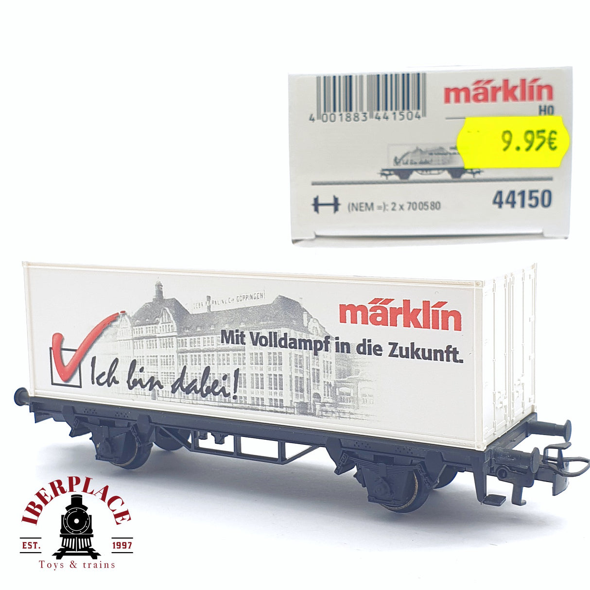 ♻️ 2 mano - Märklin 44150 vagón contenedor publicidad H0 escala 1:87 TEN03