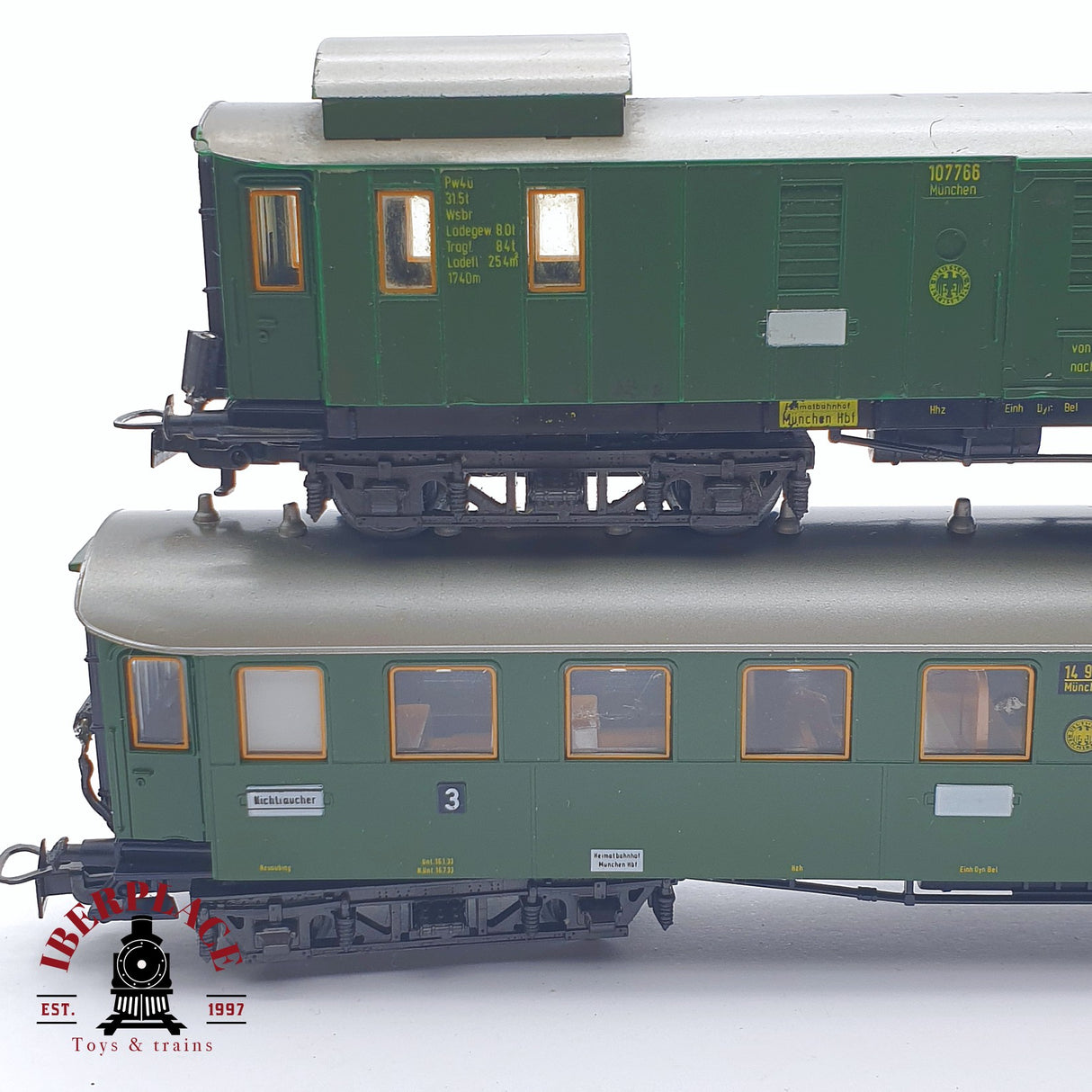 ♻️ 2 mano - Märklin 4x pasajeros y equipajes DRG H0 escala 1:87 TEN03