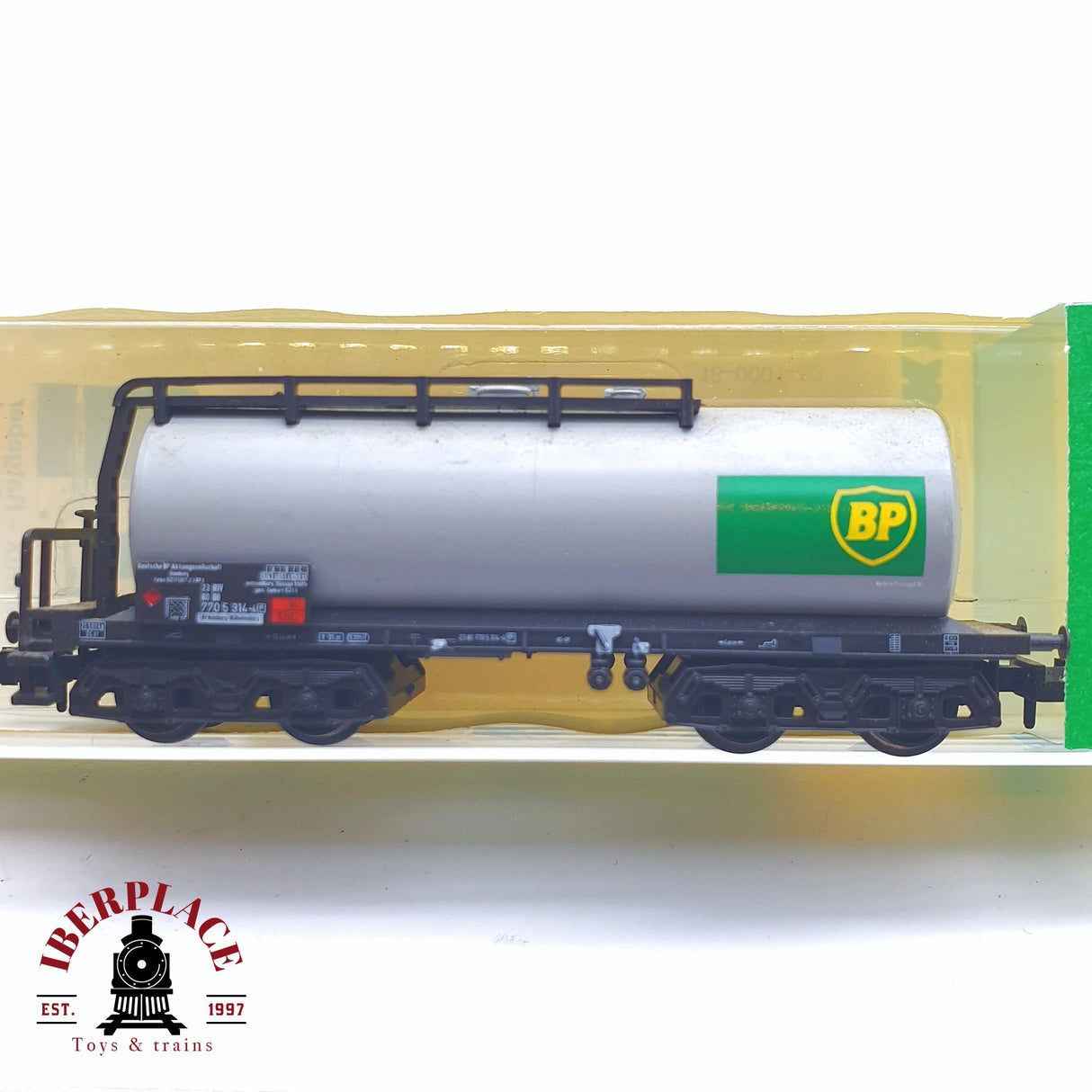 ♻️ 2 mano - Minitrix 13680 vagón cisterna BP DB N escala 1:160 TEN03