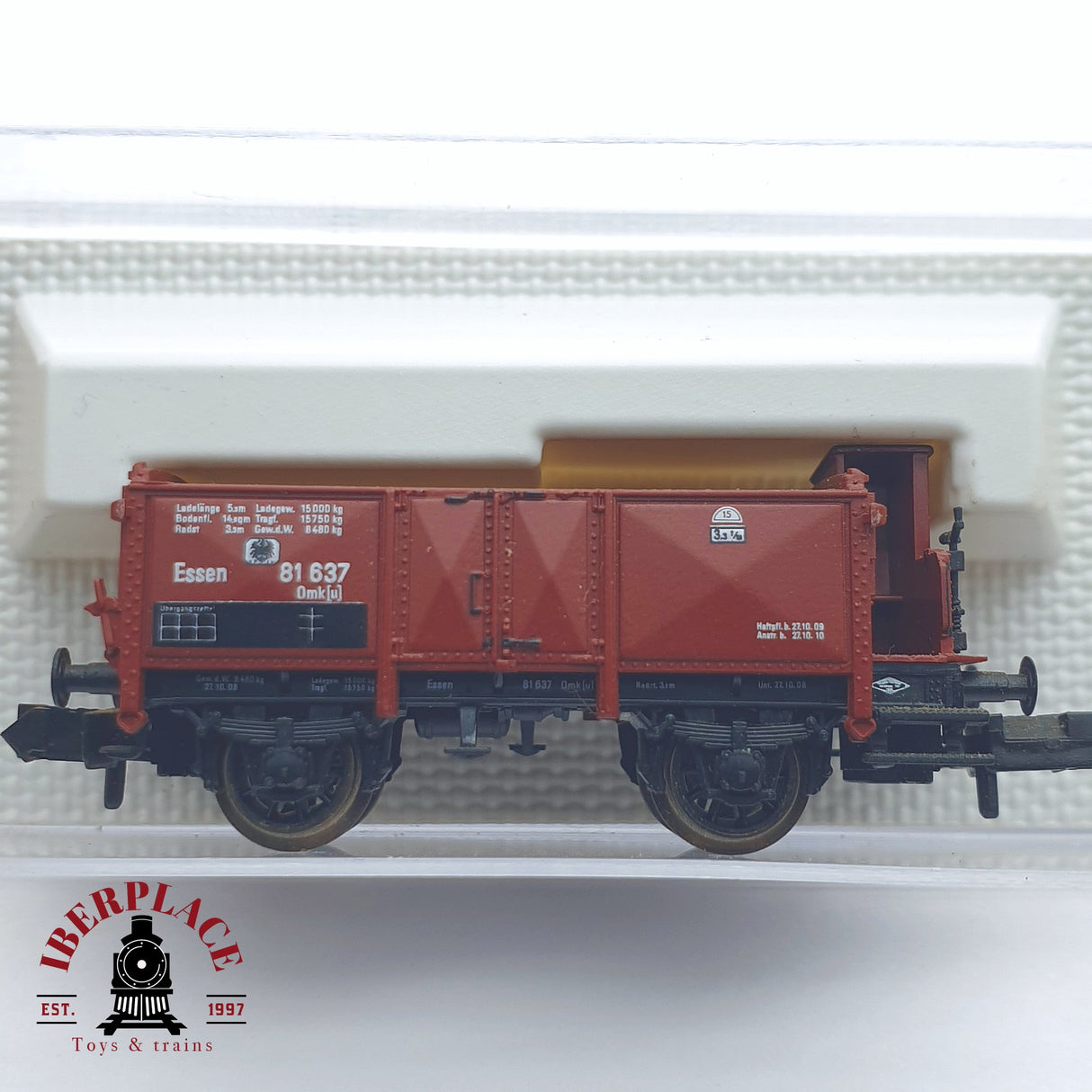 ♻️ 2 mano - Fleischmann 8842 vagón con garita K.P.E.V N escala 1:160 TEN03