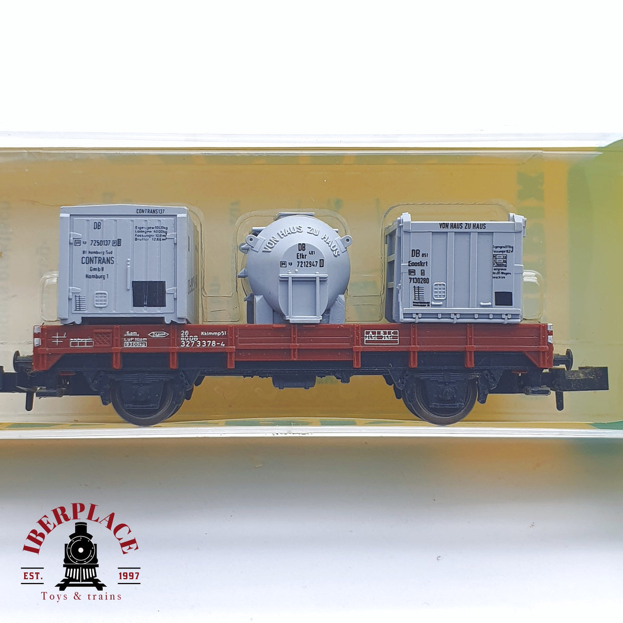 ♻️ 2 mano - Minitrix 51 3588 30 vagón plataforma DB N escala 1:160 TEN03