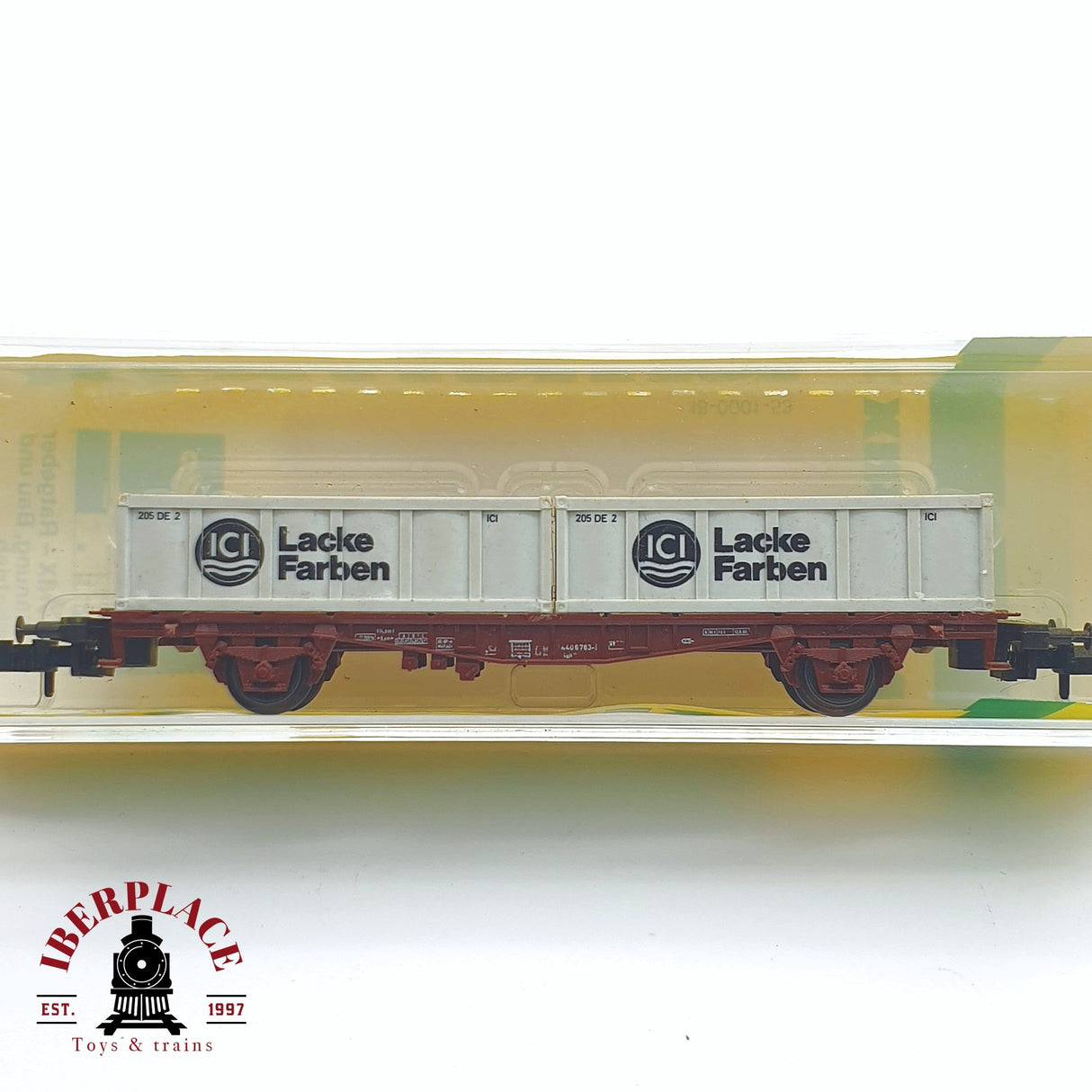 ♻️ 2 mano - Minitrix 13595 vagón mercancia Lacke Farben DB N escala 1:160 TEN03