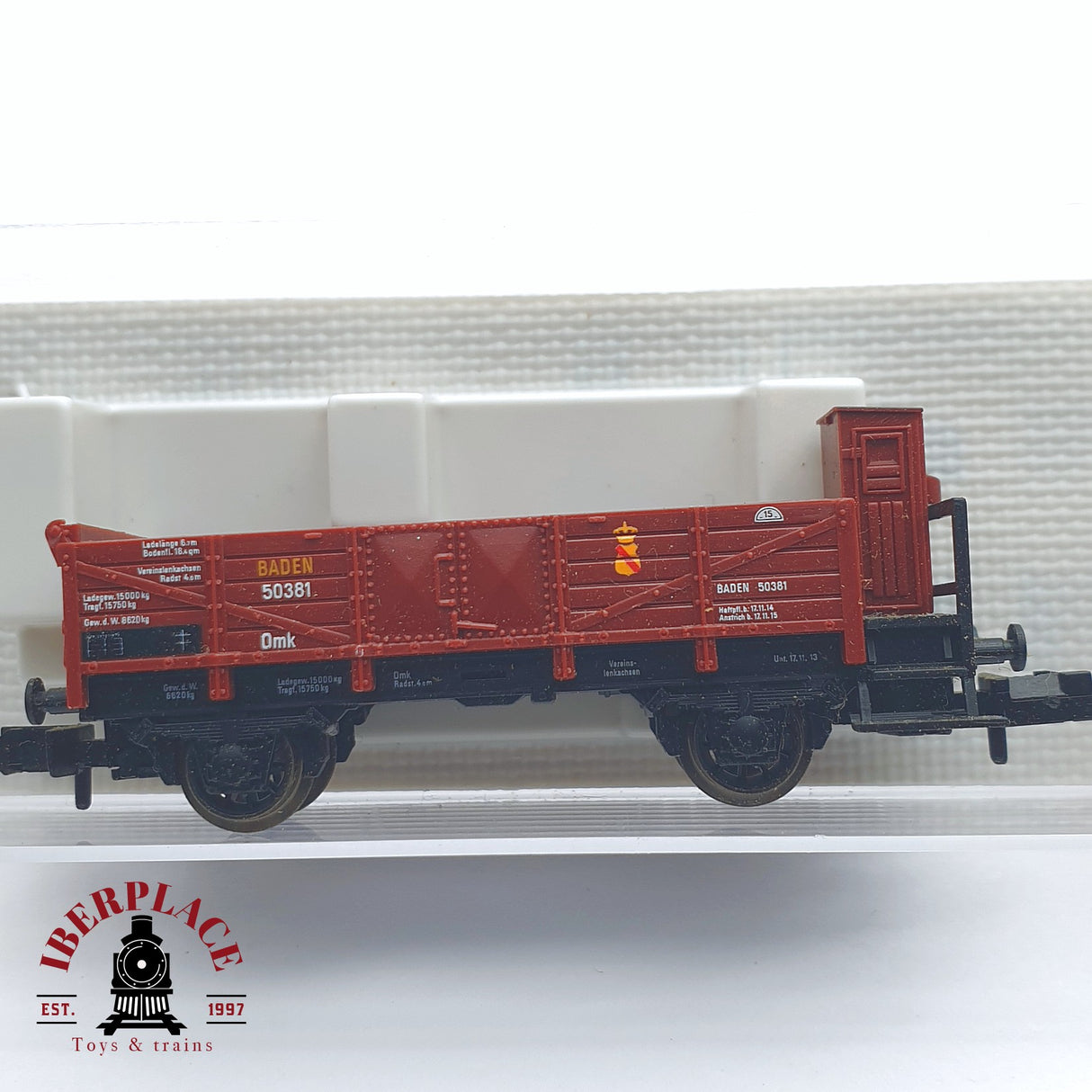 ♻️ 2 mano - Fleischmann 8863 vagón con garita Baden 50381 N escala 1:160 TEN03